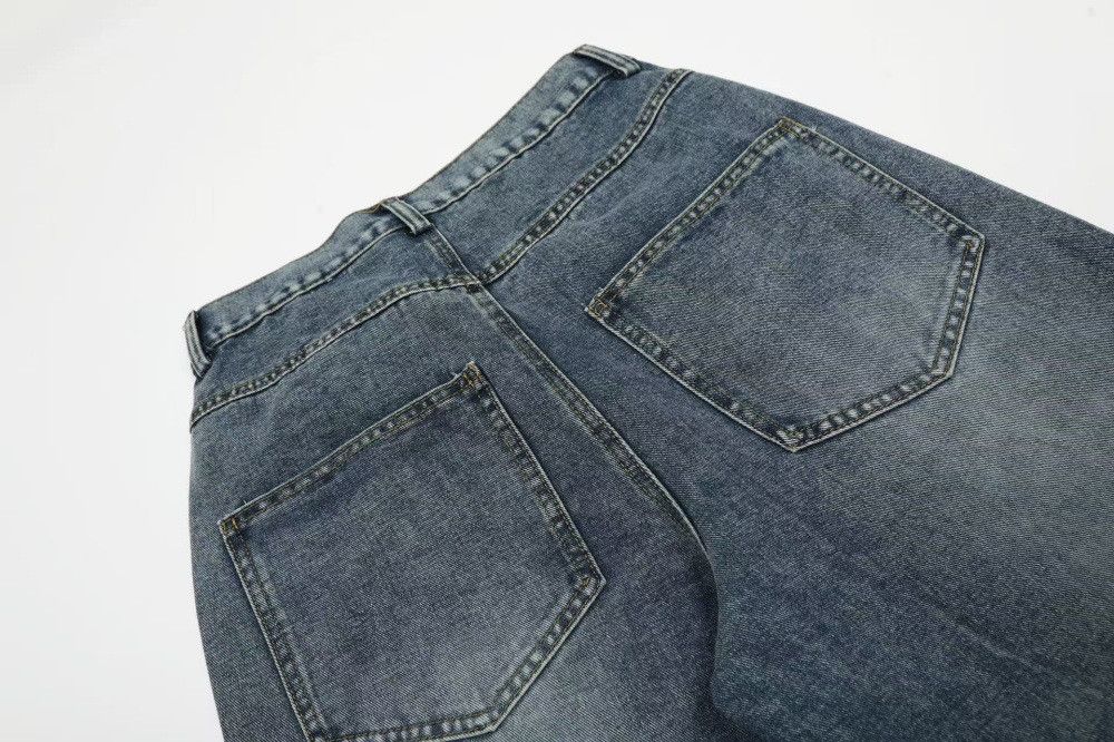 Jean Loose wide-leg punk distressed embroidered washed jeans Size US 32 / EU 48 - 6 Thumbnail