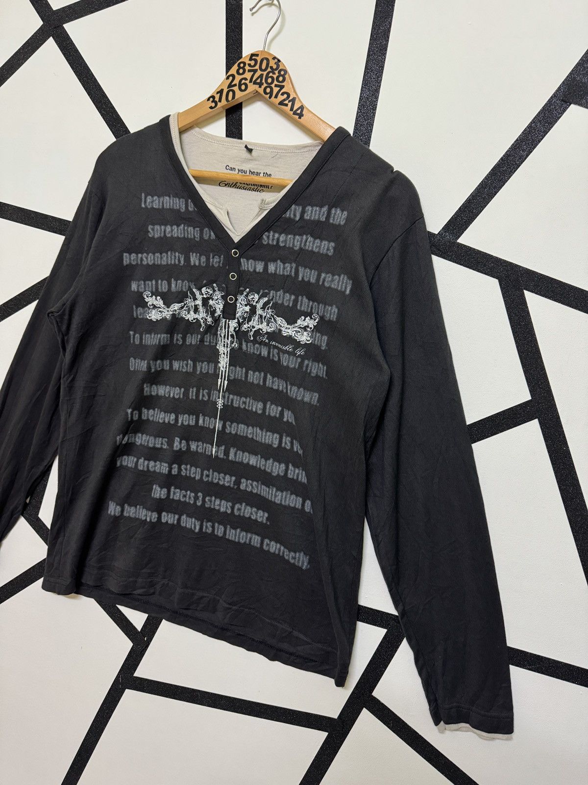 If Six Was Nine ENTHUSIASTIC Punk Poem Long Double Layer Style Sleeve Size US M / EU 48-50 / 2 - 4 Thumbnail