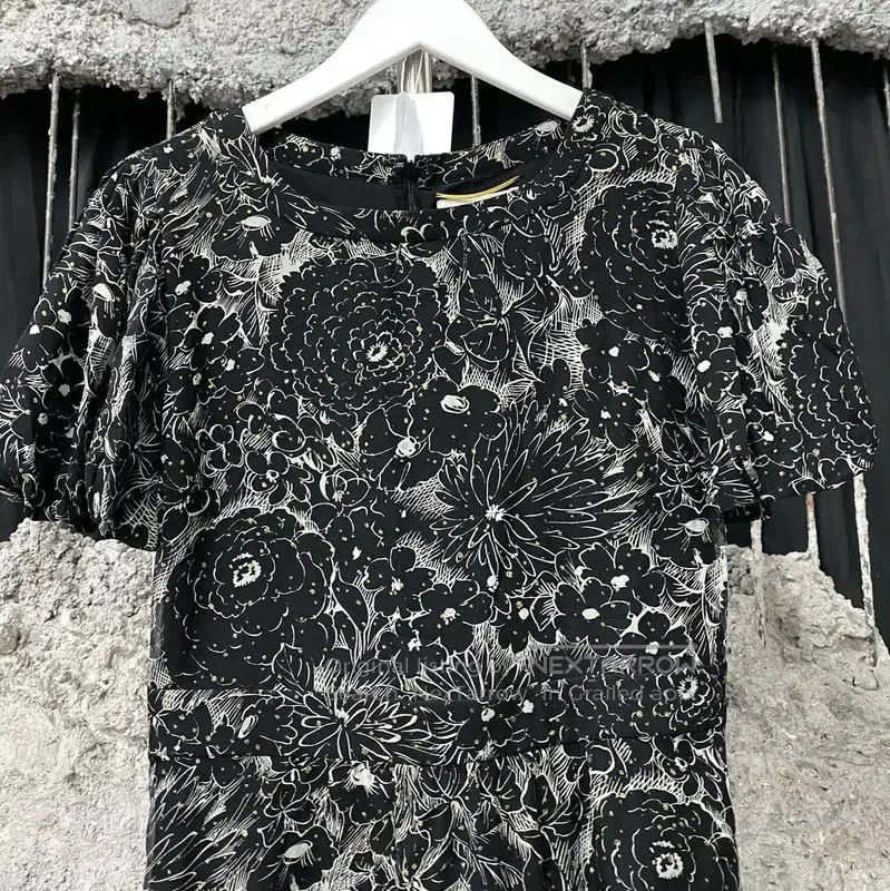 YSL Black Floral Print Women's Dress .