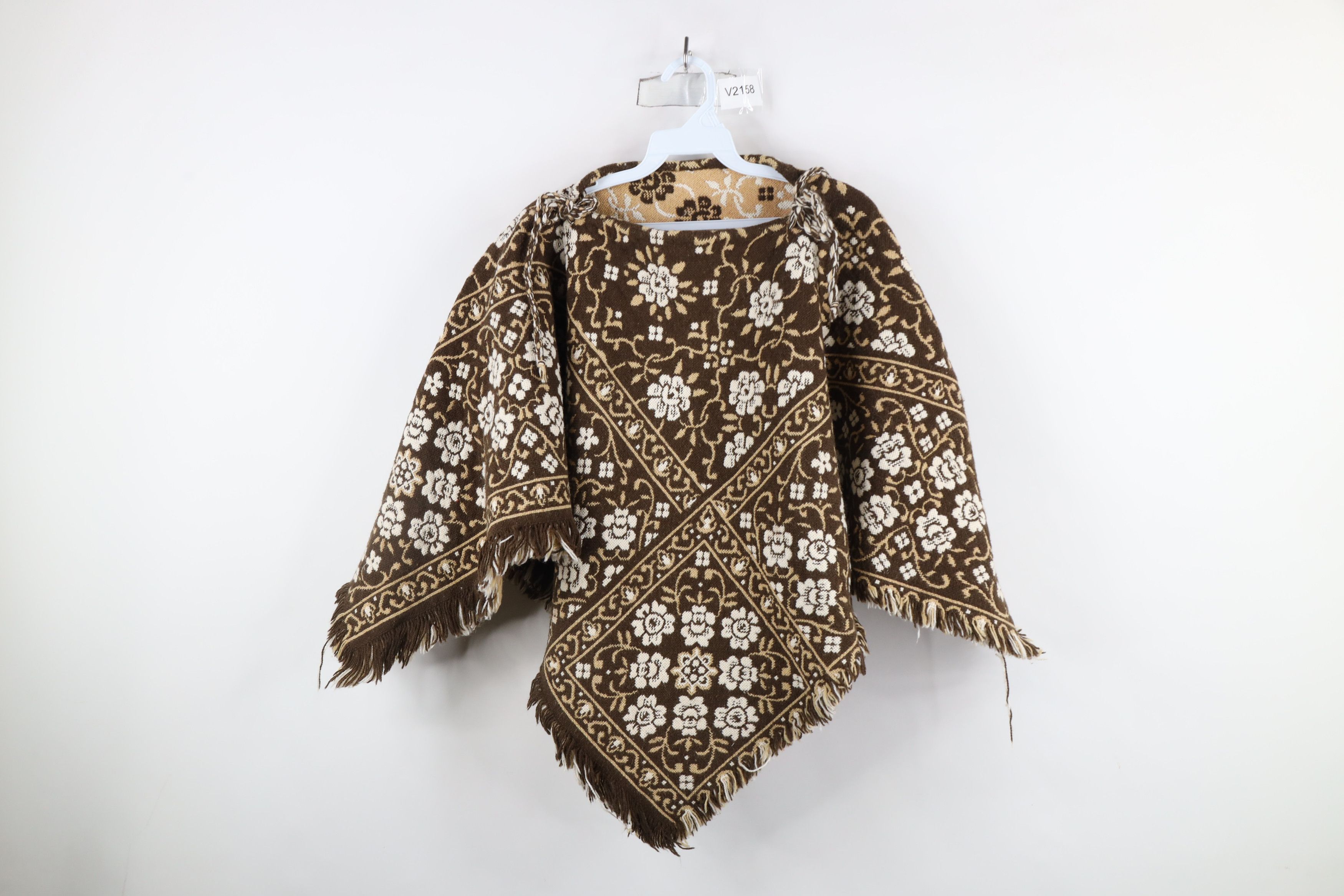 Vintage Vintage 60s 70s Mid Century Modern Blanket Poncho Sweater Size ONE SIZE - 1 Thumbnail