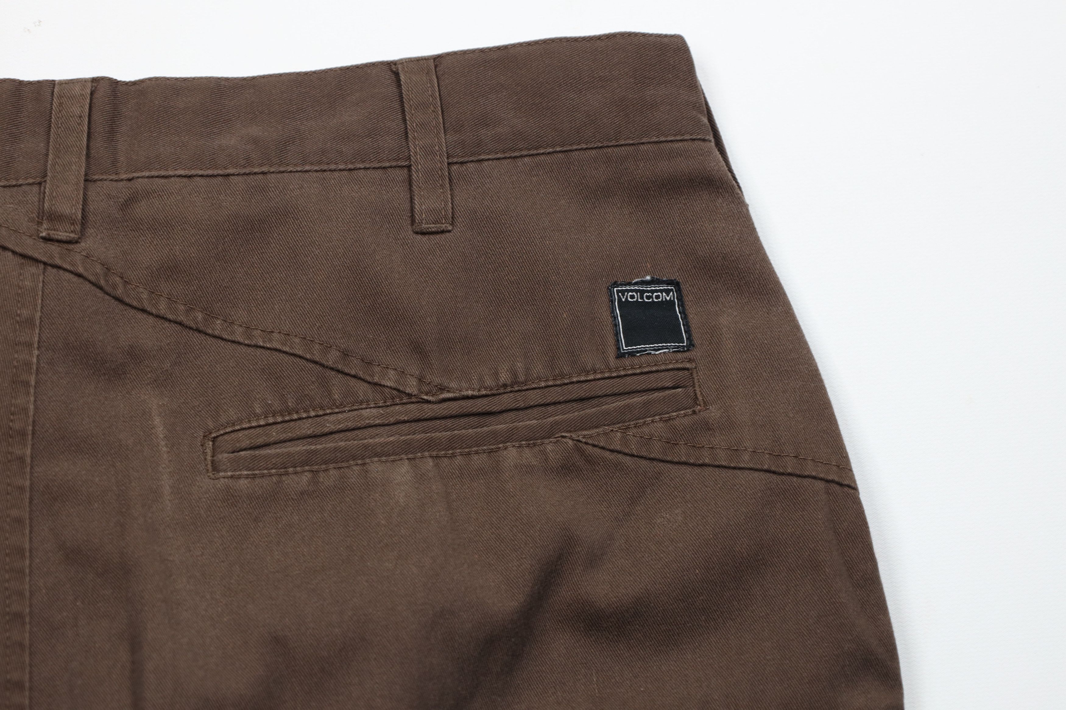 Volcom Vintage 90s Y2K Volcom Stone Skateboard Shorts Brown Cotton Size US 31 - 10 Thumbnail