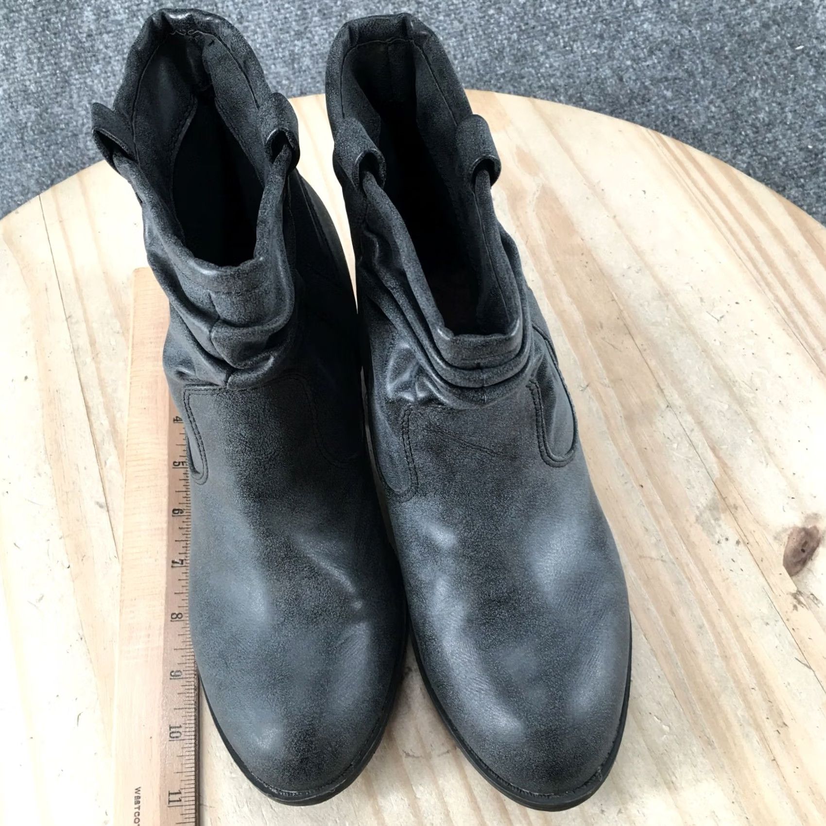 Vintage K9 By Rocket Dog Boots Womens 9.5 M Pull On Ankle Bootie Blue Faux Leather Heels Boots Size US 10 / IT 40 - 7 Thumbnail