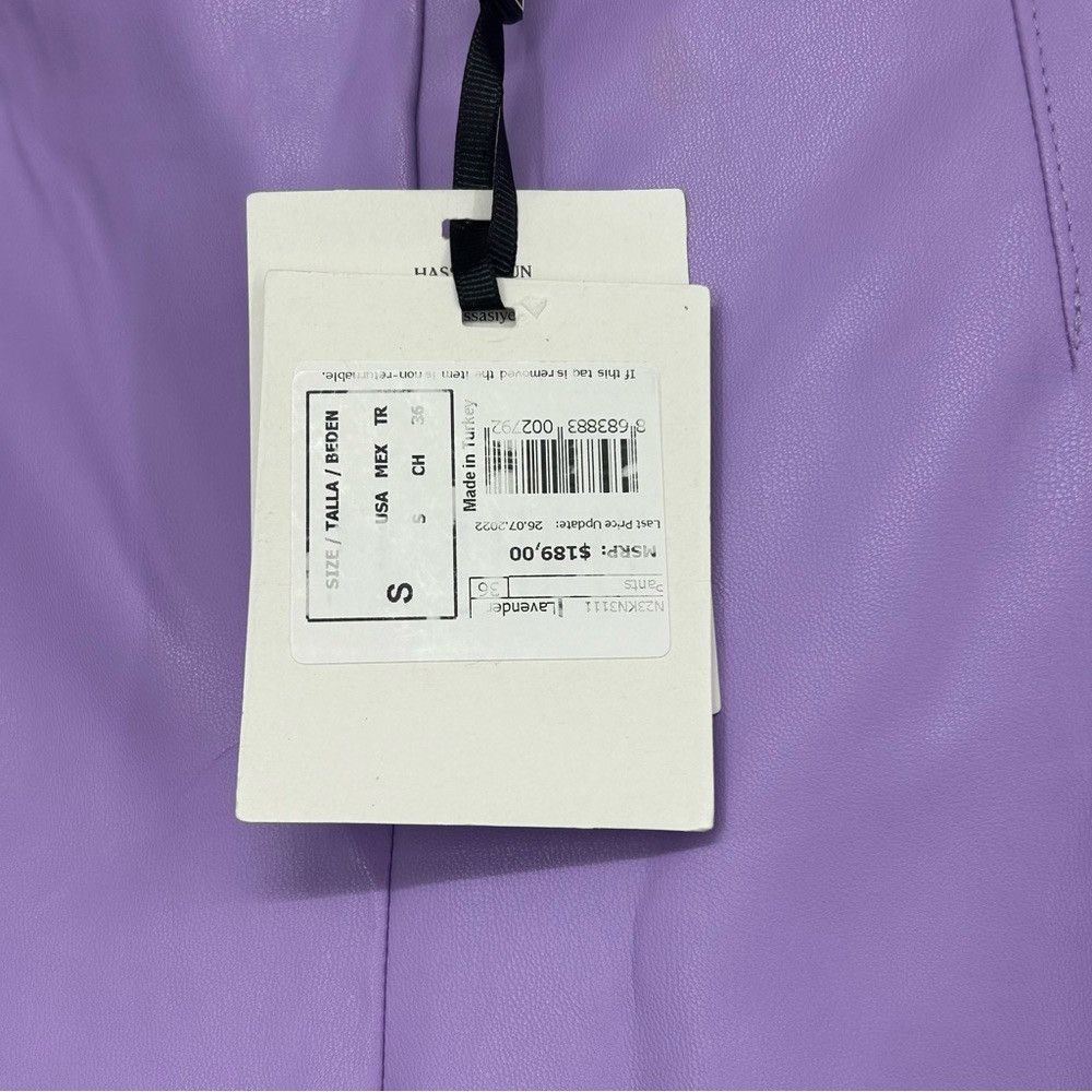 NOCTURNE NOCTURNE CARROT FAUX LEATHER LAVENDER LEGGINGS Size 28" / US 6 / IT 42 - 2 Thumbnail