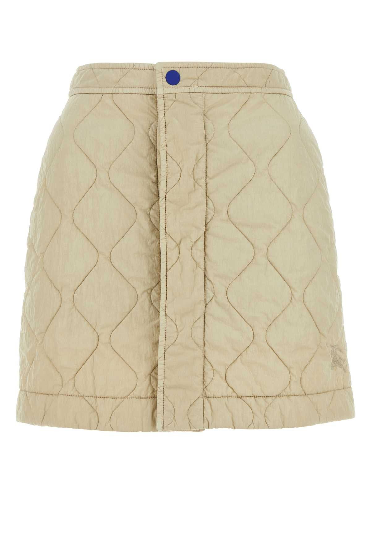 image of Burberry Sand Nylon Mini Skirt in Beige O Tan, Women's (Size 25)