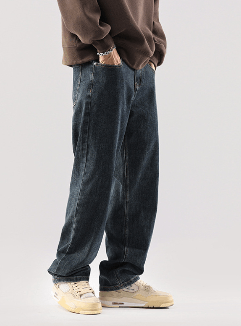 Japanese Brand × Jean Japanese retro straight dark blue washed jeans Size US 32 / EU 48 - 3 Thumbnail