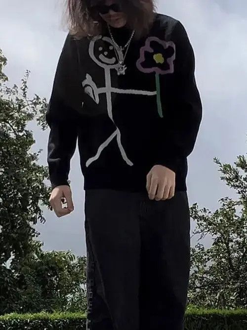 Aran Isles Knitwear Sweater Retro Painting Skull Graphic Hip Hop Size US L / EU 52-54 / 3 - 3 Thumbnail
