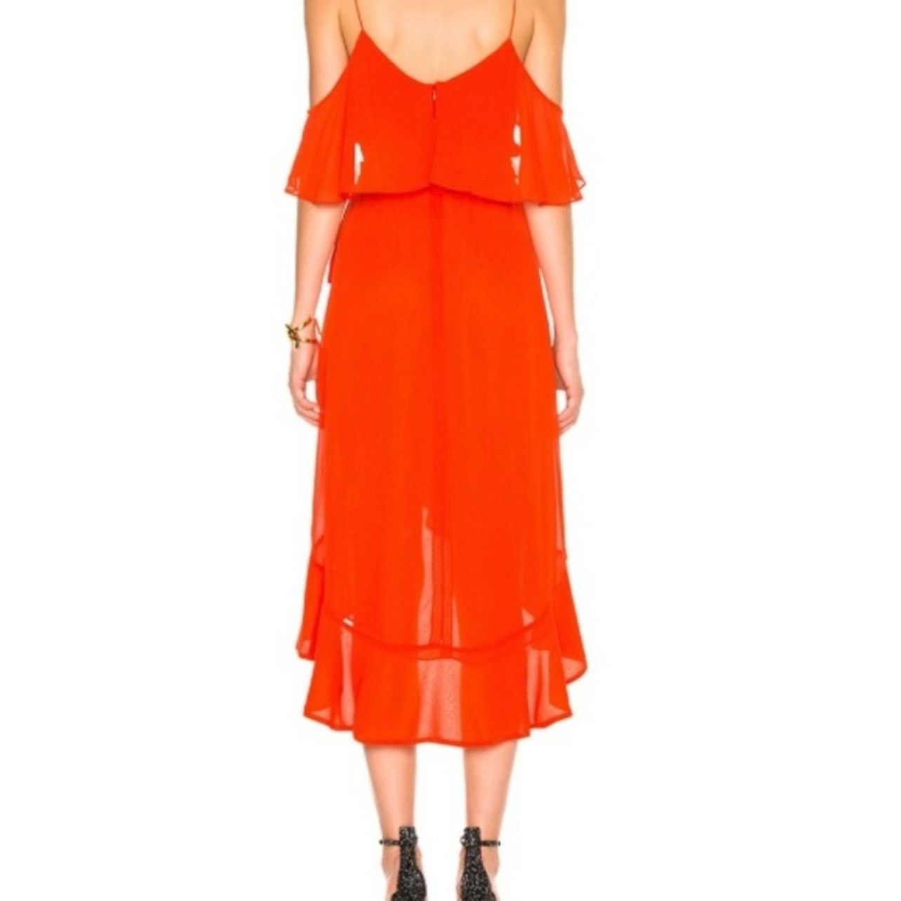 NICHOLAS Nicholas Georgette Wrap Midi Dress Poppy Red size 8 CL2 Size M / US 6-8 / IT 42-44 - 4 Thumbnail