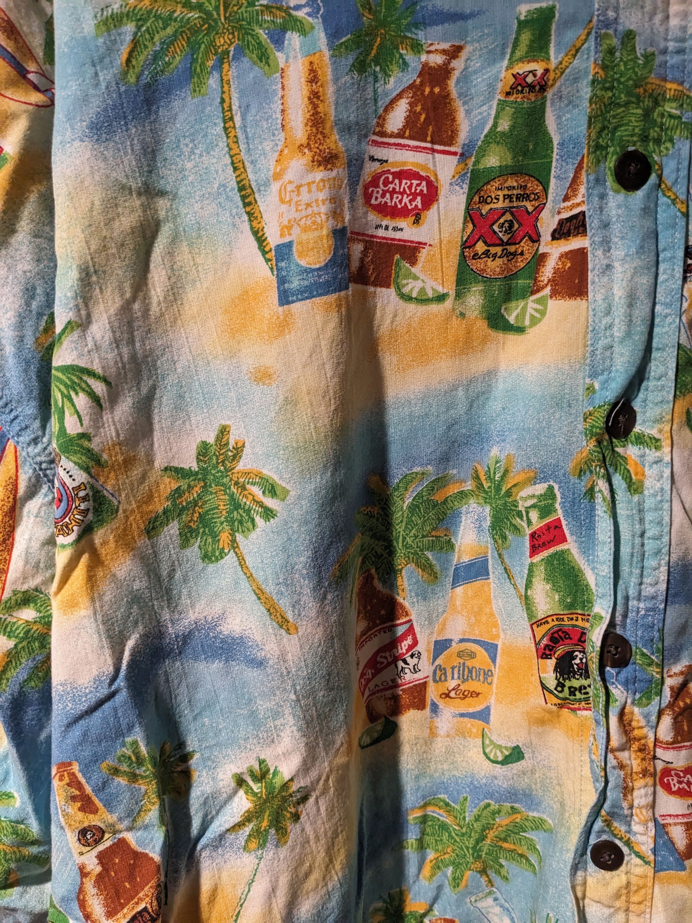 Big Dogs × Vintage Vintage Y2K Big Dogs Beer Alcohol Short Sleeve Shirt Size US XXL / EU 58 / 5 - 2 Thumbnail