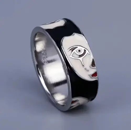 Japanese Brand × Jewelry × Vintage RARE 925 Sterling Silver White Faces CZ Ring Size ONE SIZE - 1 Thumbnail