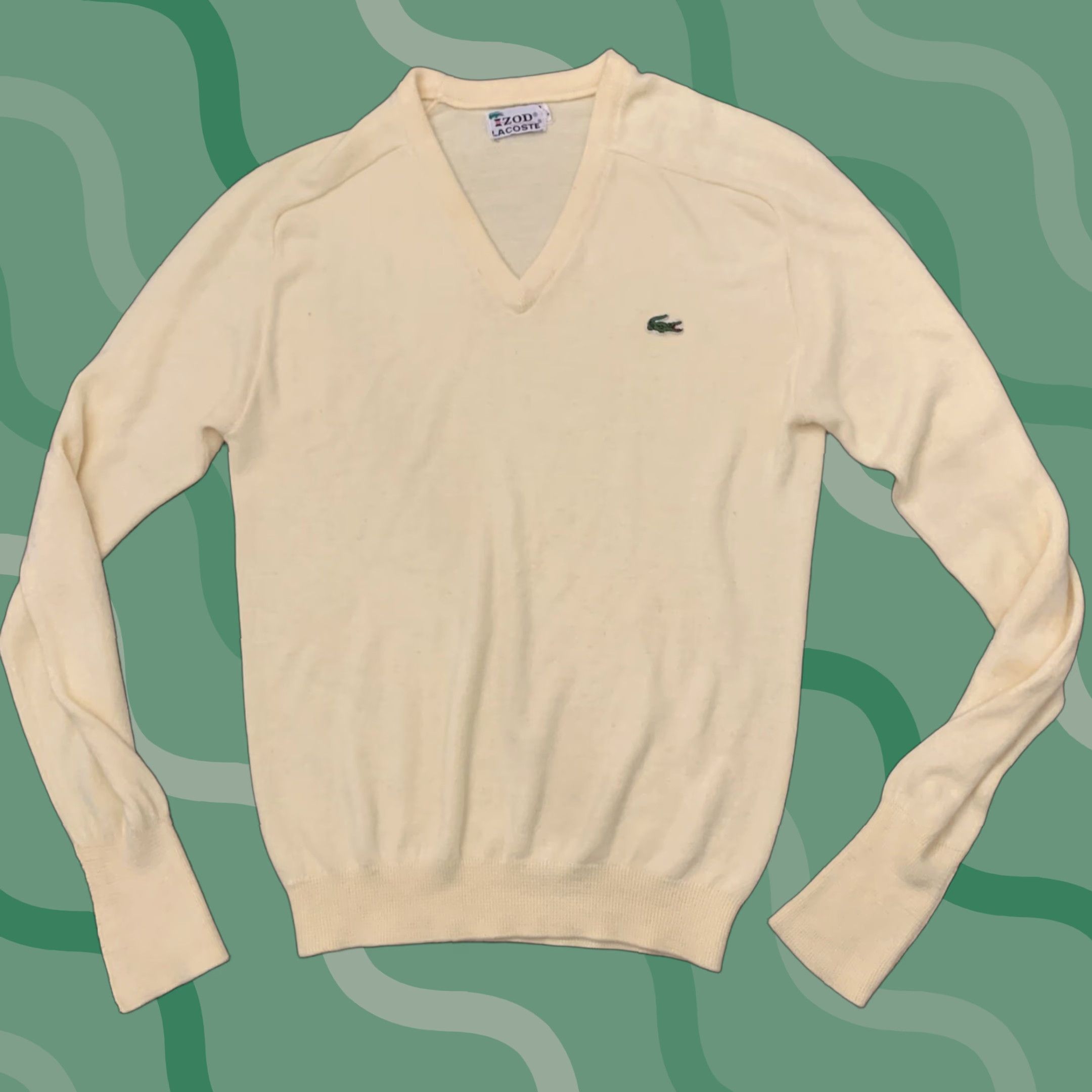 Izod VINTAGE Izod Lacoste Acrylic Knit Pullover Sweater Yellow Size L Mens Size US L / EU 52-54 / 3 - 1 Thumbnail