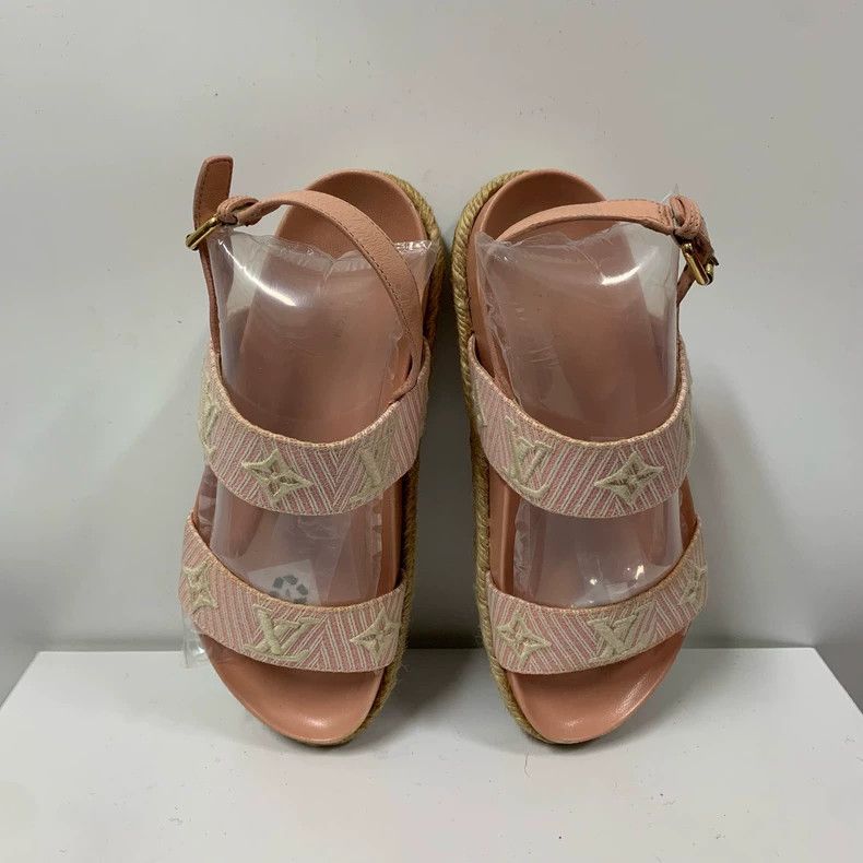 Louis Vuitton Louis Vuitton Pink denim sandals Size US 4.5 / IT 34.5 - 3 Thumbnail