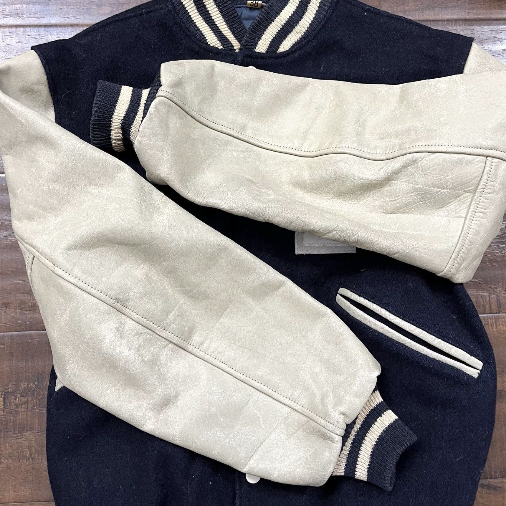 VINTAGE Married With Children Al Bundy Polk High Wool Leather Varsity Promo Jacket Vtg Blue S 80s Mens