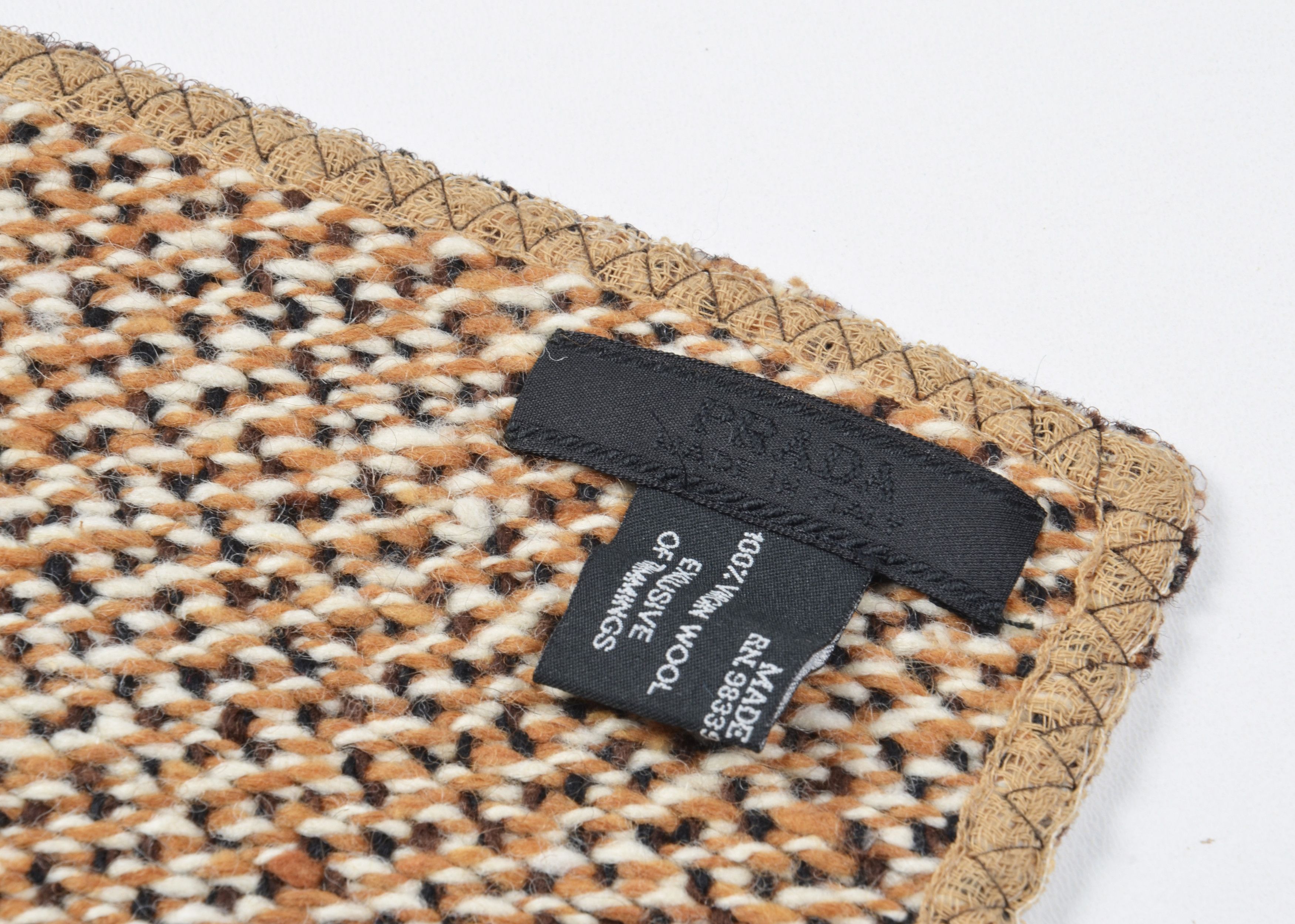 Prada Prada Virgin Wool Knitted Small Brown Scarf Size ONE SIZE - 4 Thumbnail