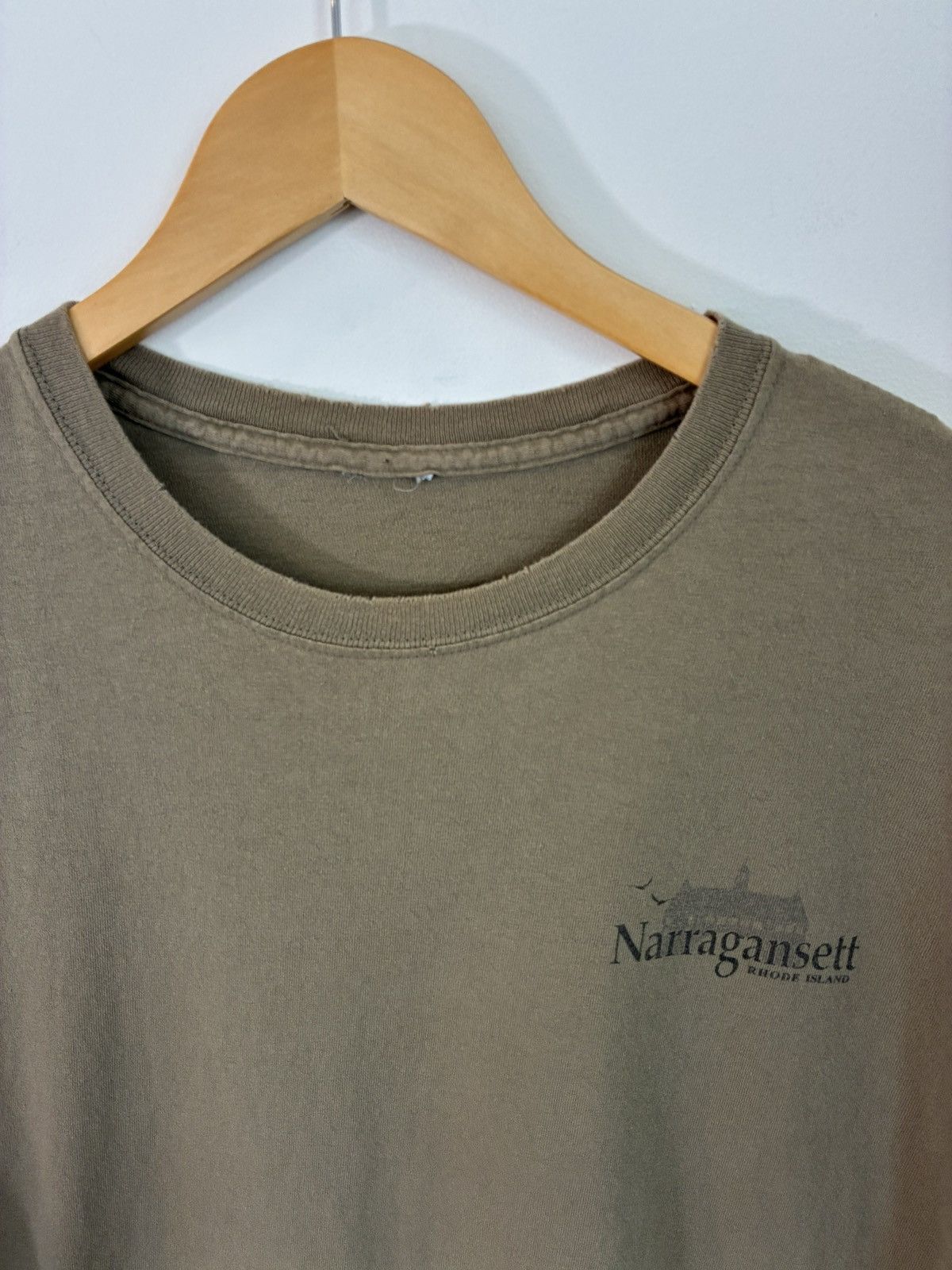 Vintage Thrashed Oversized Faded Out Blank Rhode Island Tee Size US XXL / EU 58 / 5 - 3 Thumbnail