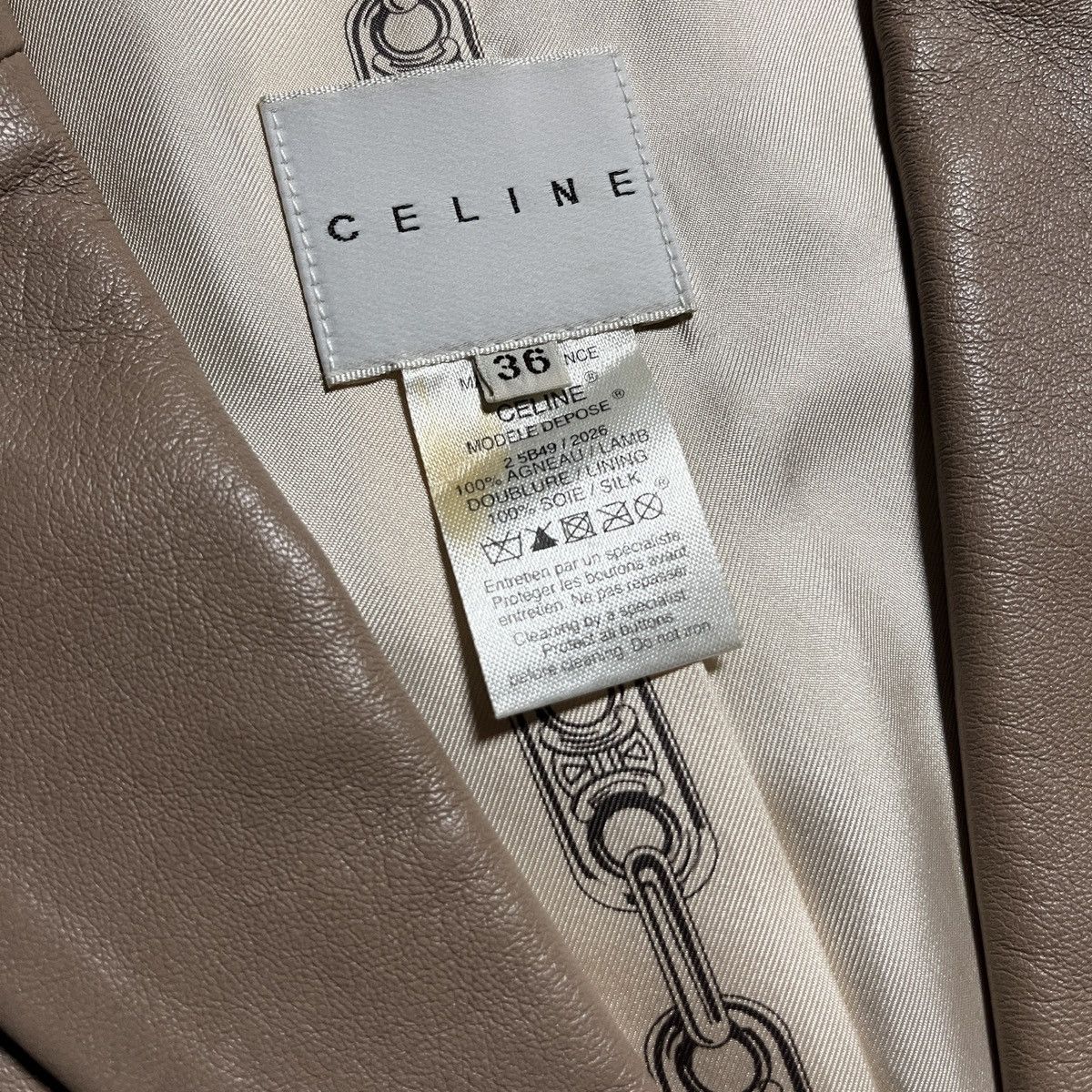 Celine Archival Celine Lambskin Leather Blazer Jacket Size XS / US 0-2 / IT 36-38 - 5 Thumbnail