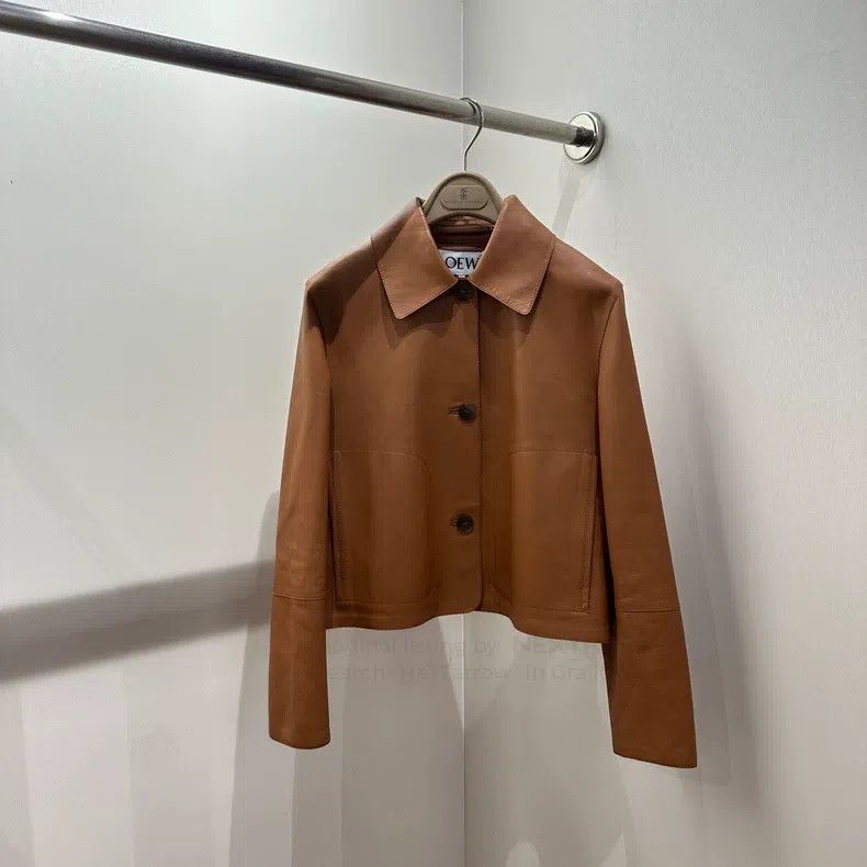 Loewe Loewe Large Pockets Lapel Lamb Leather Jacket Size XXS / US 00 / IT 34 - 1 Thumbnail