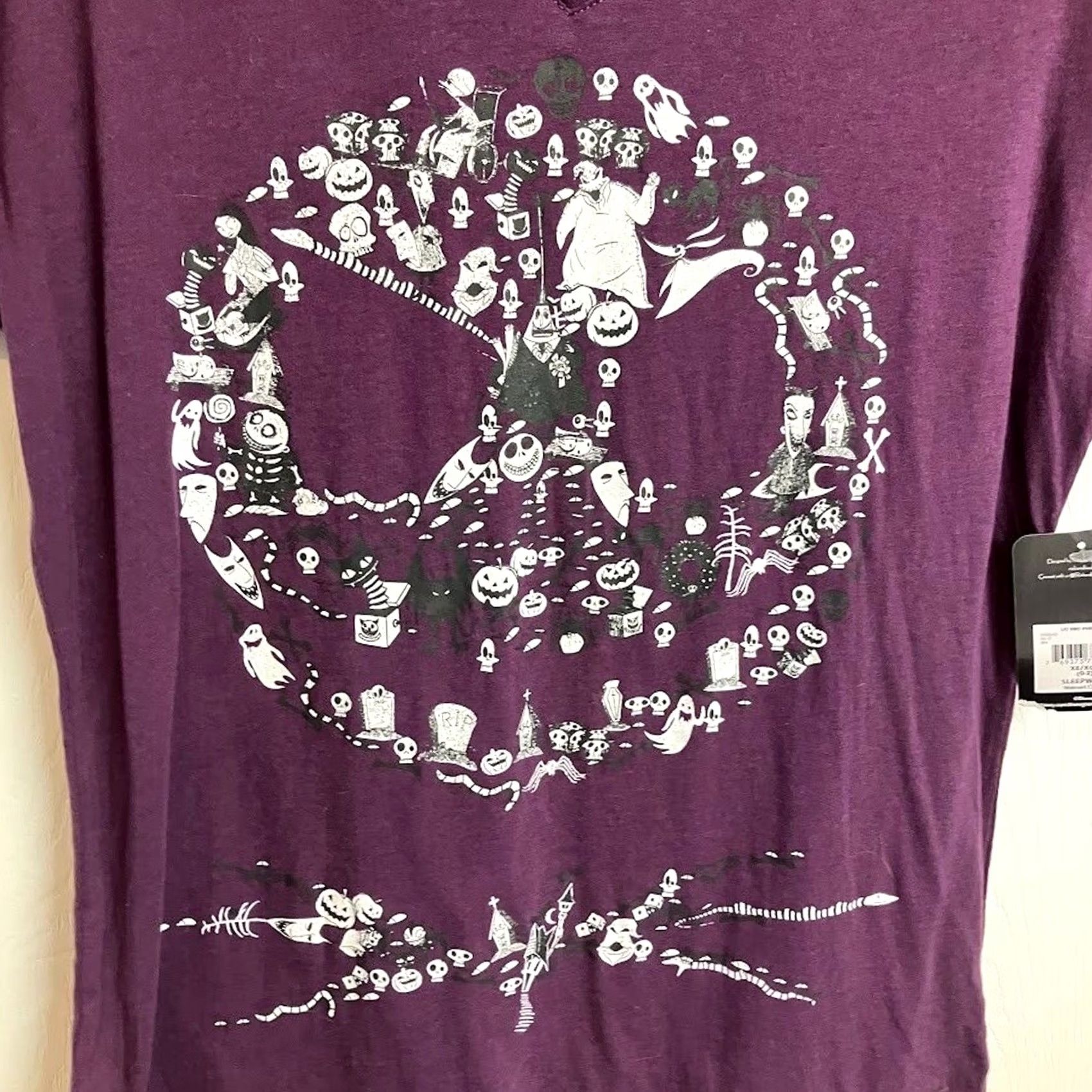 Disney VINTAGE Disney Nightmare Before Christmas Women's T Shirt XS Purple Size XS / US 0-2 / IT 36-38 - 4 Thumbnail