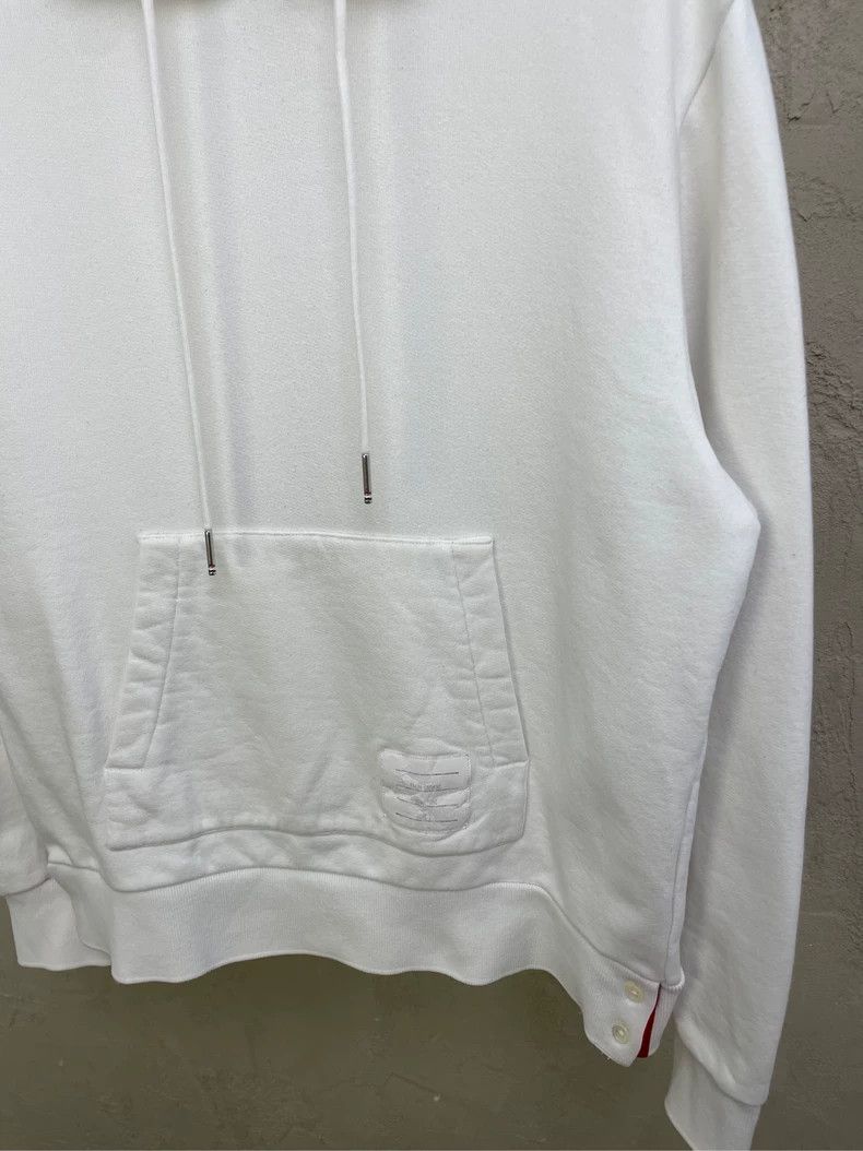 Thom Browne Thom browne White back colored stripe hooded sweatshirt 250 Size US S / EU 44-46 / 1 - 3 Thumbnail