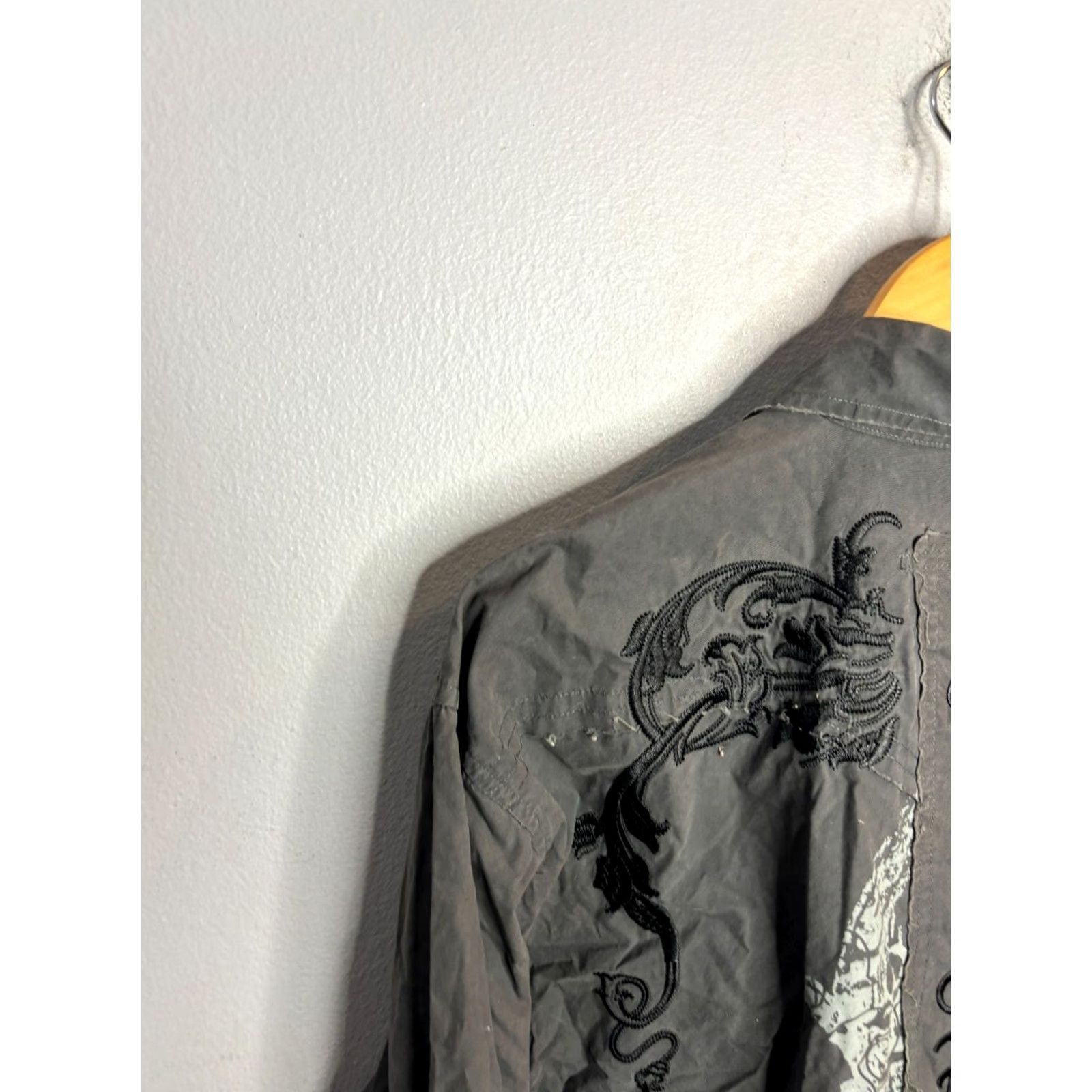Roar Roar Shirt Signature Embroidered Long Sleeve Button Men's 2XL Gray 2317 Size US XXL / EU 58 / 5 - 3 Thumbnail