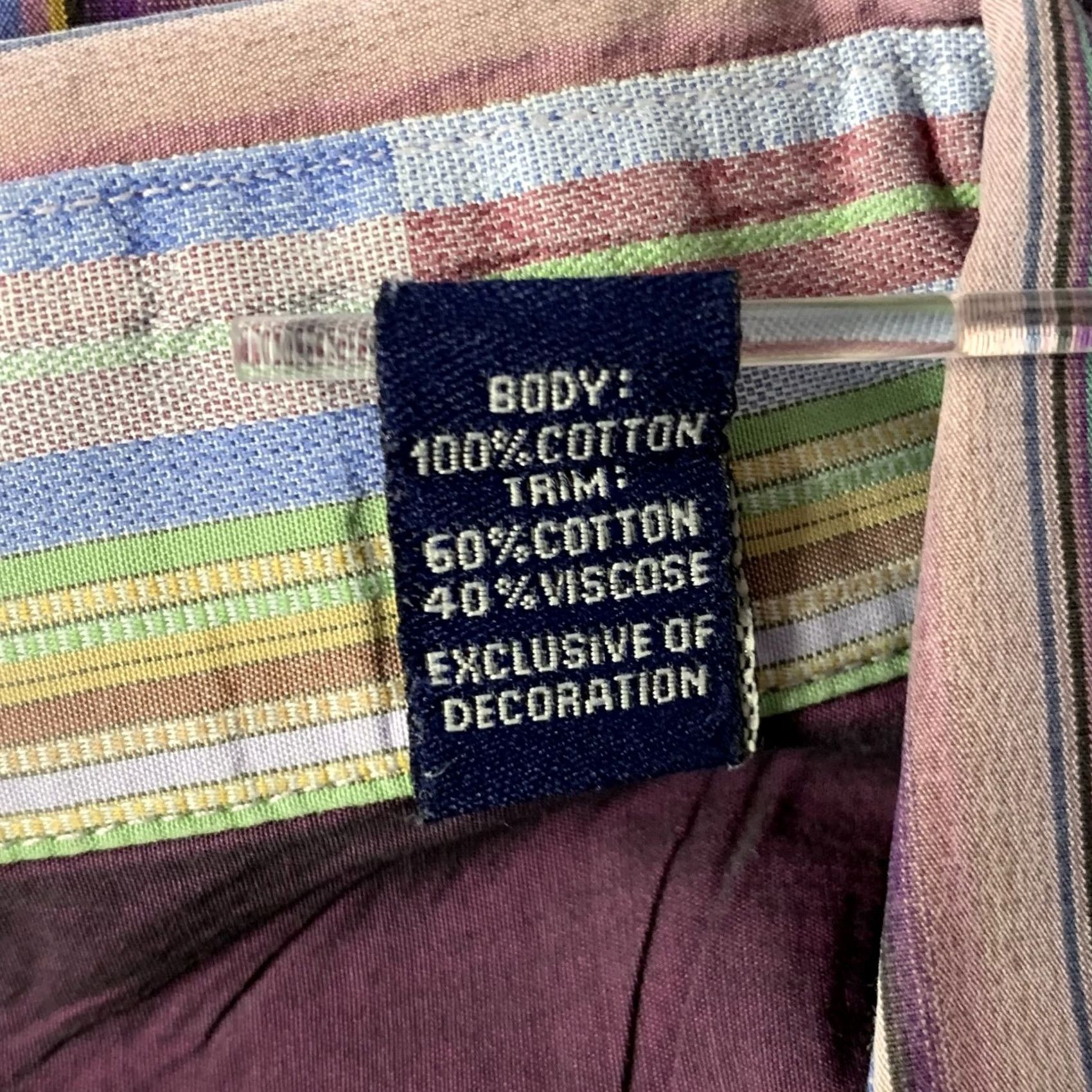 Robert Graham ROBERT GRAHAM Purple Multi-Color Stripe Cotton Blend Long Sleeve Shirt Adult L Size US L / EU 52-54 / 3 - 6 Thumbnail