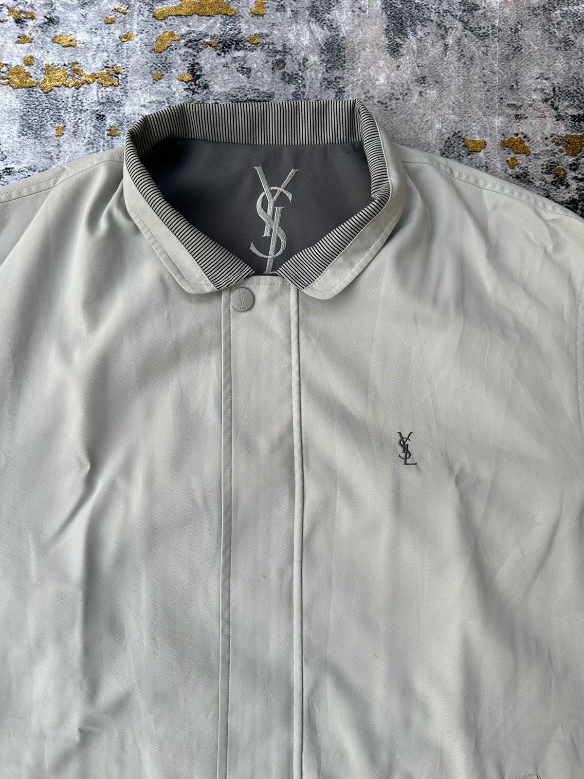 Yves Saint Laurent RARE WHITE COLOUR BIG LOGO Yves Saint Laurent Jacket Size US XL / EU 56 / 4 - 3 Thumbnail
