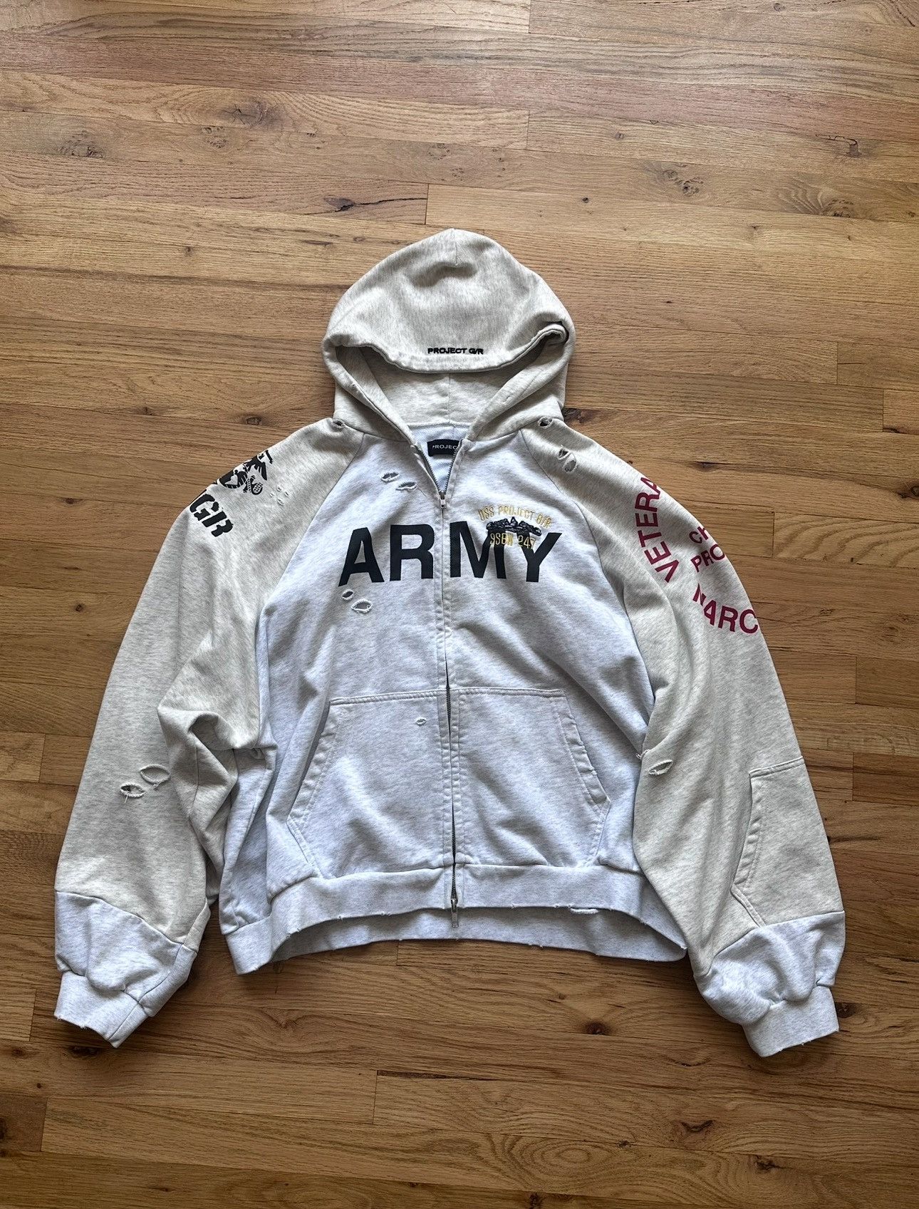 PROJECT G/R REWORKED SPORT HOODIE / DIRTY MELANGE 在庫確認 PROJECT G/R プロジェクト ジーアール SS25 REWORKED SPORT