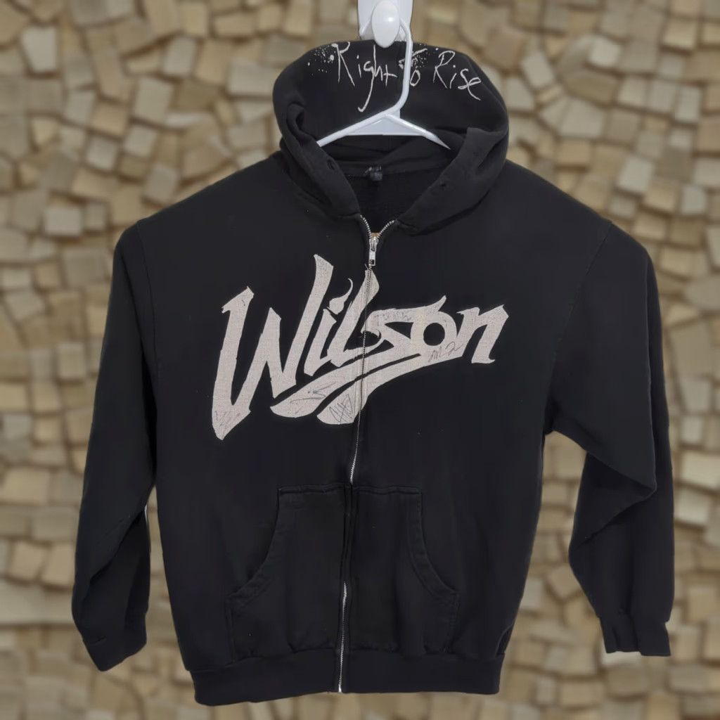 Tultex ROCK BAND Hoodie Tultex East Lansing MI USA Signed Large Black Full Zip Graphic Print Mens Adult Large Hoodie Size US L / EU 52-54 / 3 - 1 Thumbnail