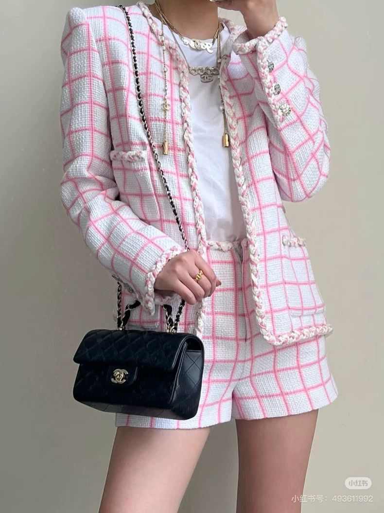 Chanel Chanel 23c pink and white plaid jacket Size XS / US 0-2 / IT 36-38 - 7 Thumbnail