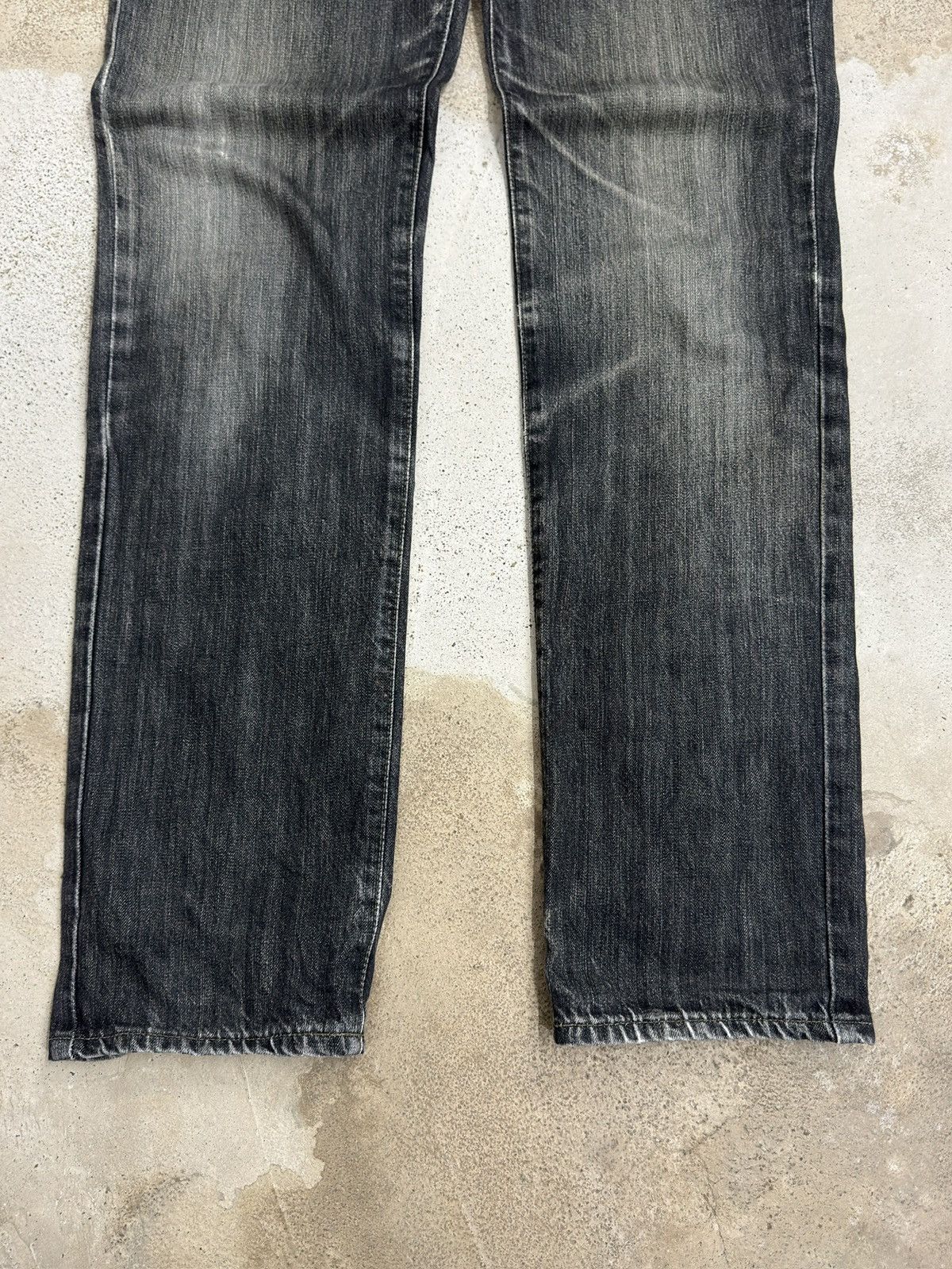 Edwin Vintage Edwin402 Black Faded Distressed Denim Size US 31 - 6 Thumbnail