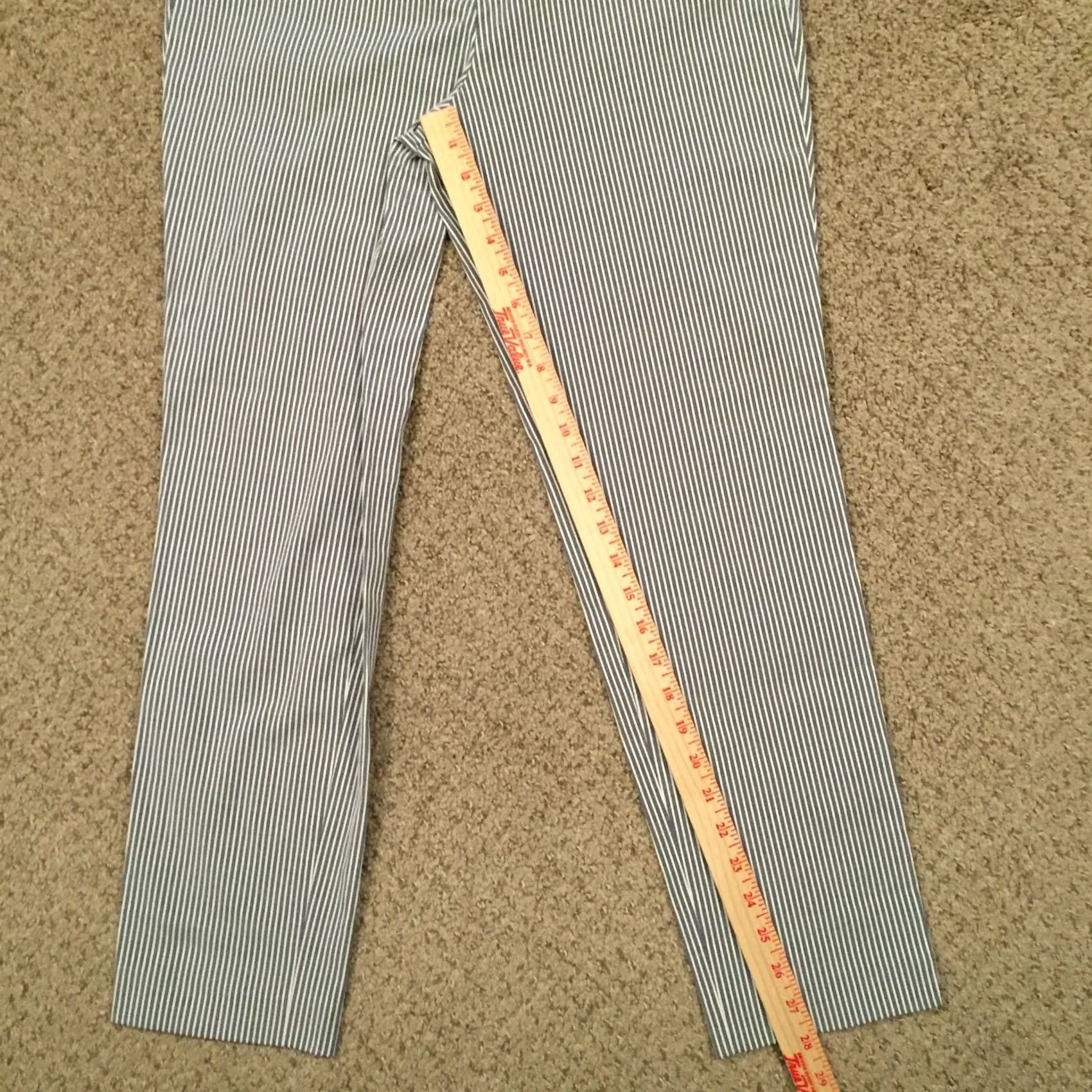Vintage Blue White Striped Ankle Pants - 6 Size Womens Business Size 28" / US 6 / IT 42 - 5 Thumbnail