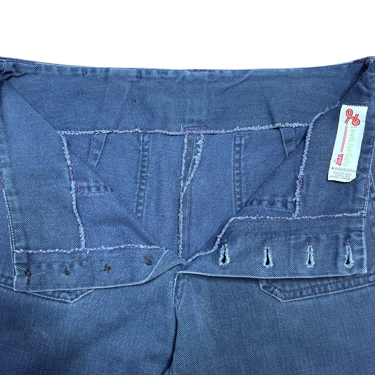 Levi's × Vintage Vtg 70s Levi’s For Gals Big E Button Fly Navy Dungaree Pants Size 30" / US 8 / IT 44 - 4 Thumbnail