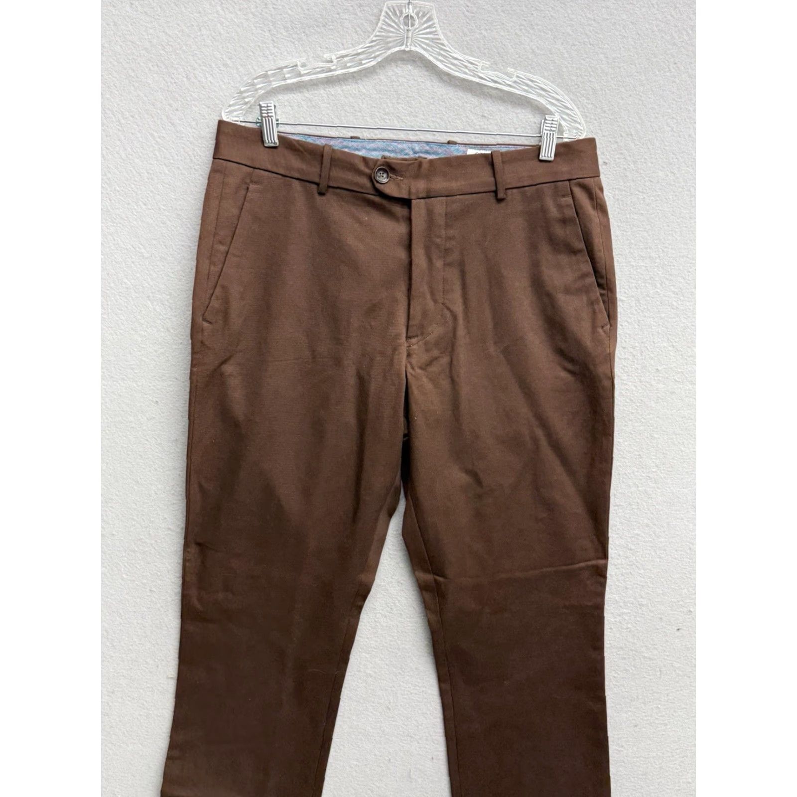 VINTAGE Gustin Dress Pants Men 36x36 Cotton Brown Formal Canvas - Main Image