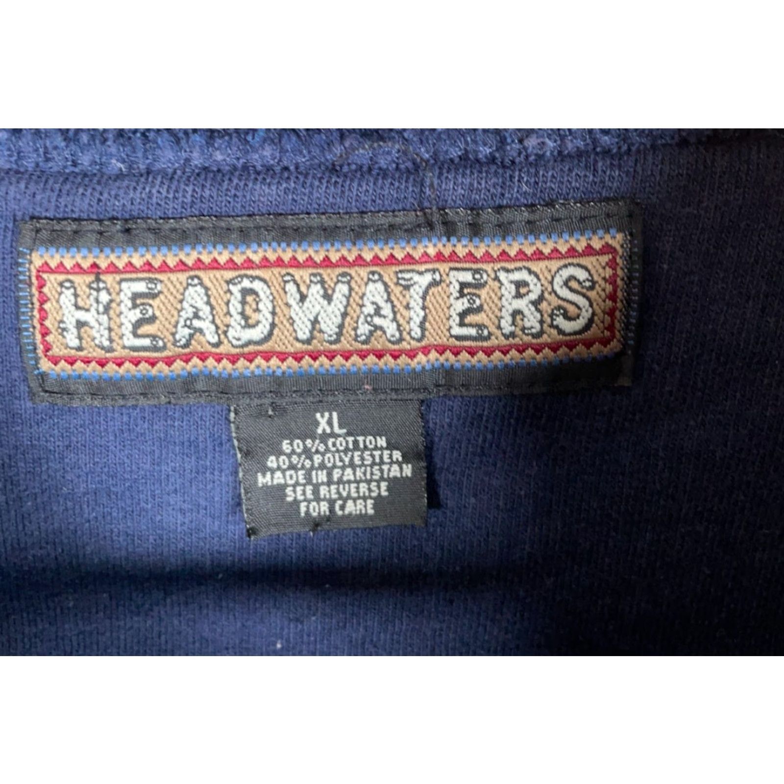 Vintage VINTAGE Headwaters Sweatshirt Dark Blue Embroidered Alpina Buck Men XL Graphic Print Crew Neck Pullover Regular Cotton-Blend Fleece Size US XL / EU 56 / 4 - 3 Thumbnail
