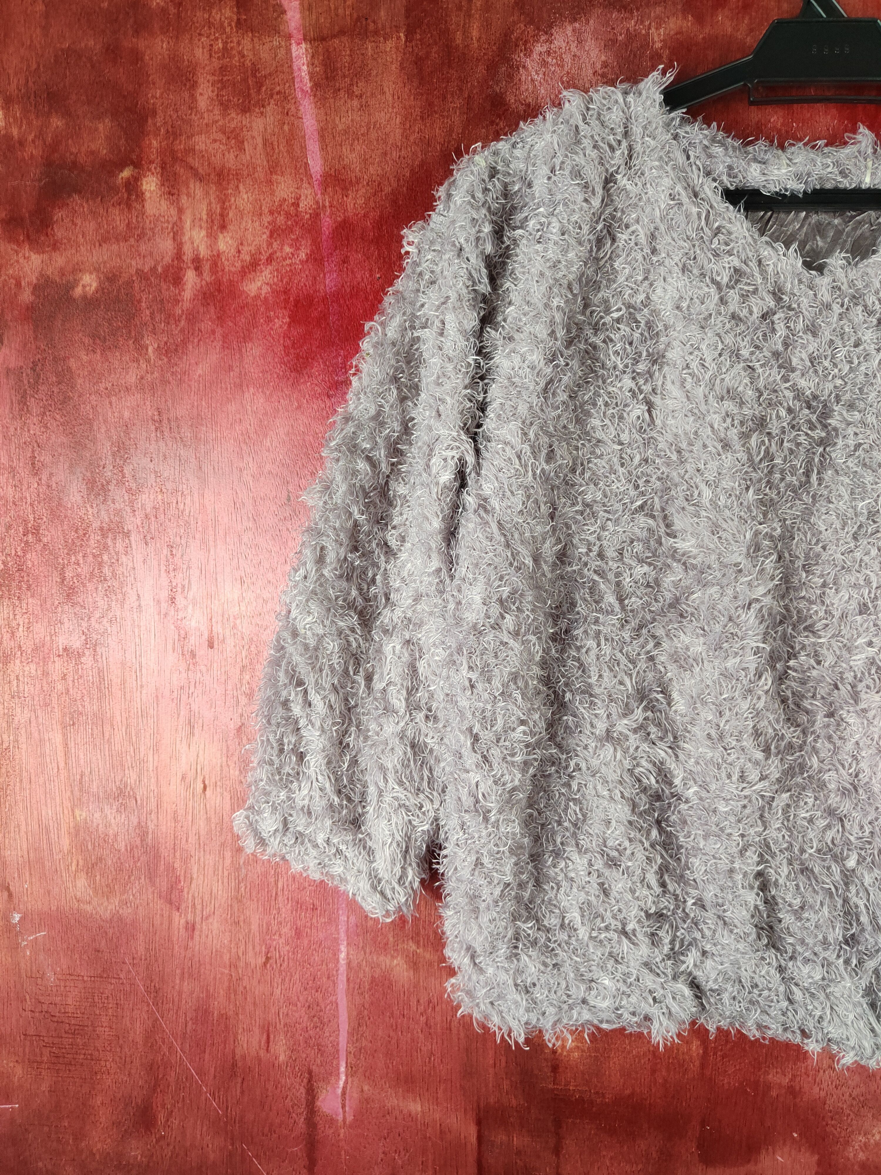 Homespun Knitwear × Japanese Brand × Vintage Japanese Brand Purple Shag Shaggy Fur Mohair Knitwear #S2186 Size S / US 4 / IT 40 - 3 Thumbnail