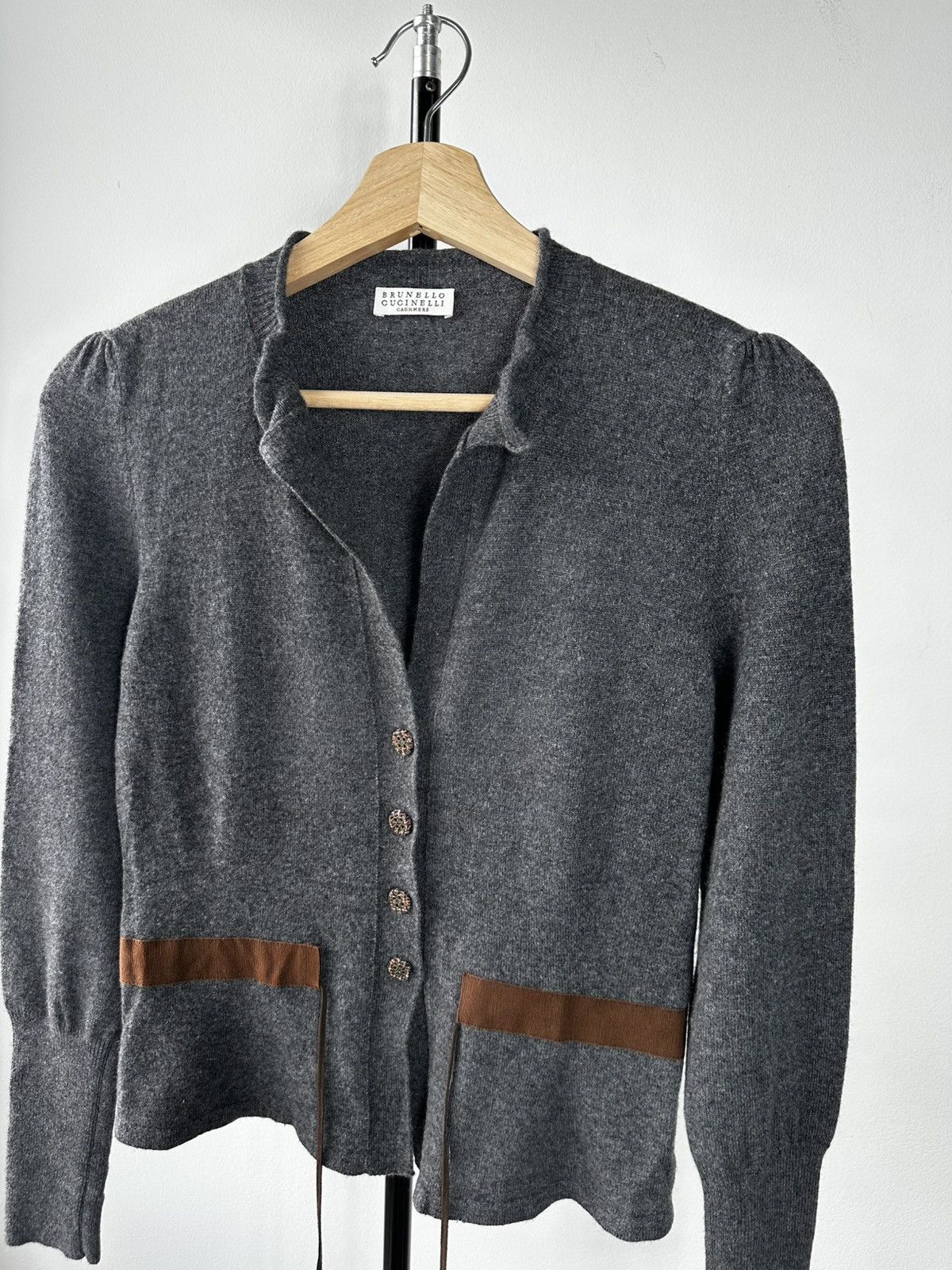 Brunello Cucinelli Brunello Cucinelli 100% Cashmere Cardigan – Gray Knitwear Size M / US 6-8 / IT 42-44 - 2 Thumbnail
