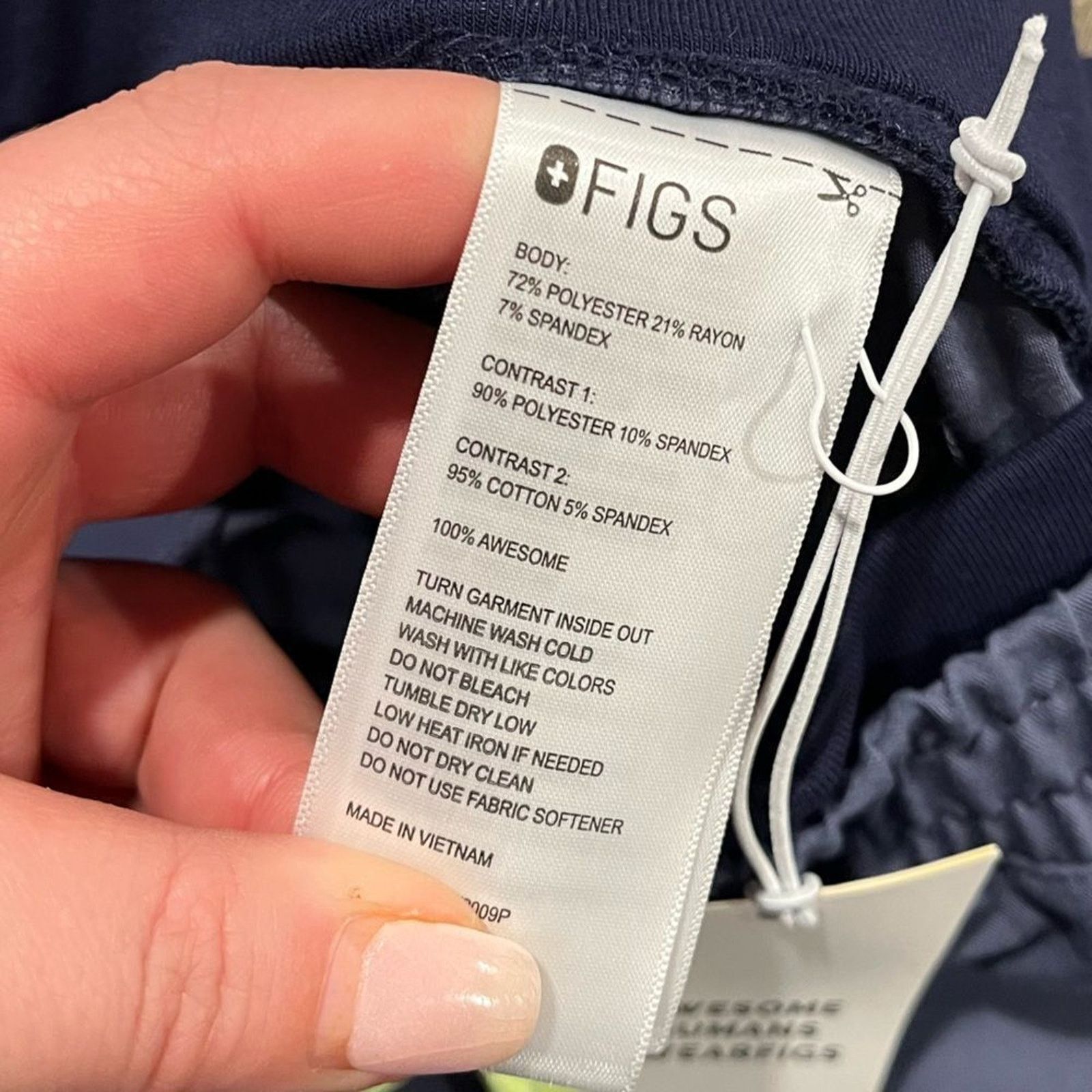 Vintage NWT Figs Mari Skinny Jogger Scrub Pants Drawstring ElasticXS Size 24" / US 00 / IT 34 - 5 Thumbnail
