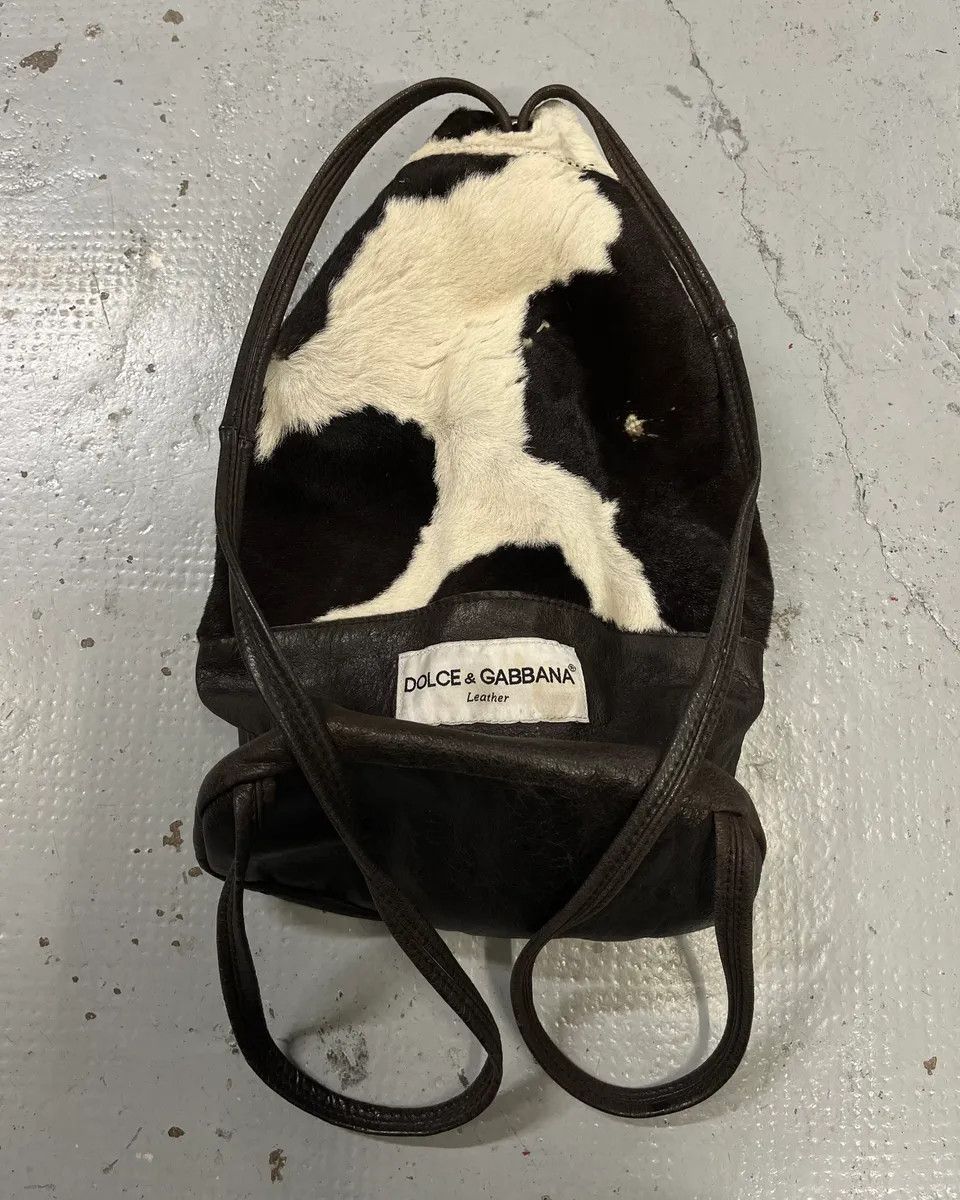 Dolce & Gabbana SS2000 Dolce & Gabbana Cow Effect Pony Hair Leather Backpack Size ONE SIZE - 8 Thumbnail