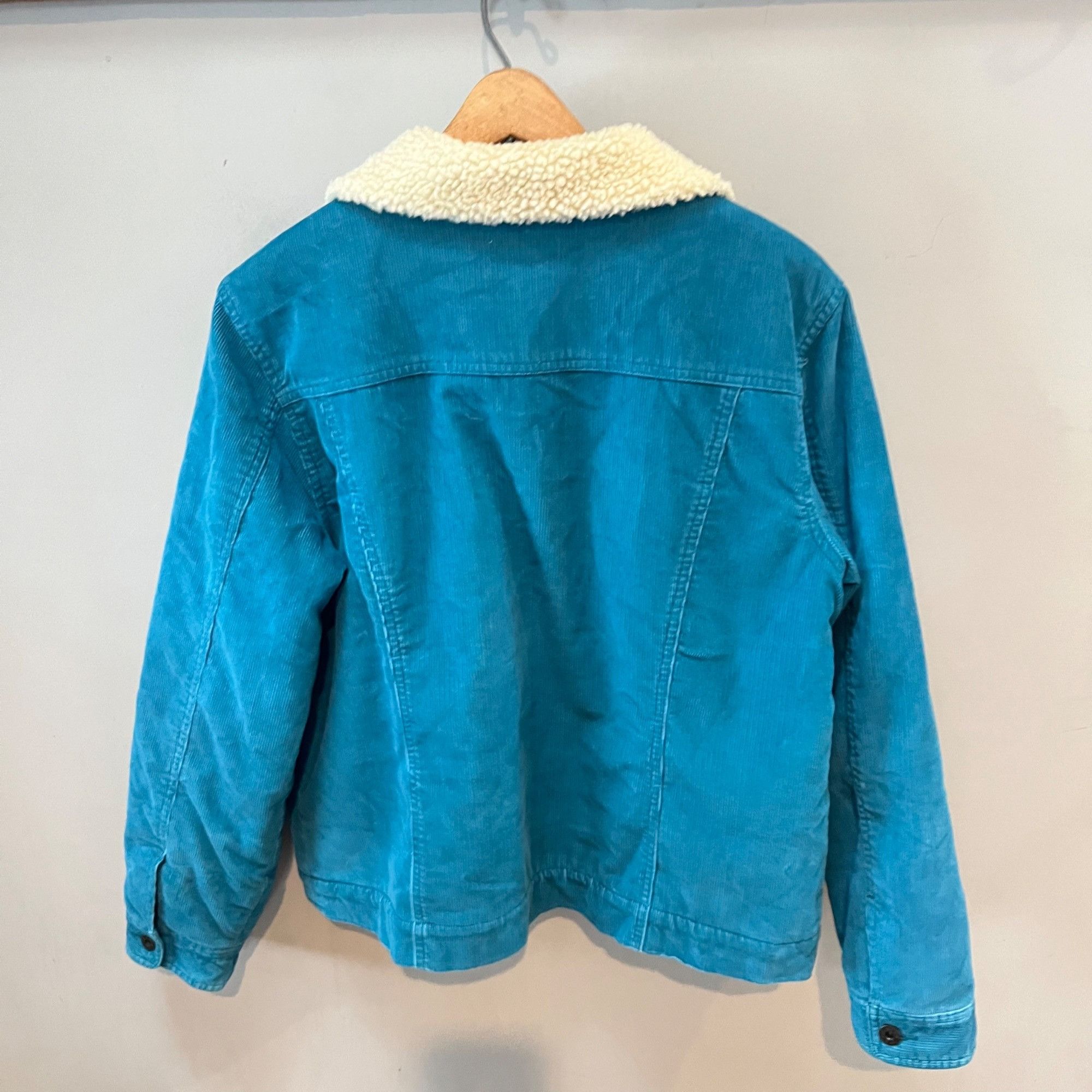 L.L. Bean L.L. Bean Womens Teal Corduroy Sherpa-Lined Trucker Jacket B Size L / US 10 / IT 46 - 5 Thumbnail