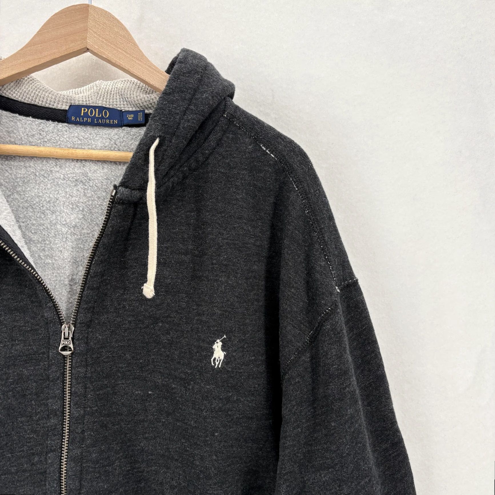 Polo Ralph Lauren Polo Ralph Lauren Hoodie Mens 2XB Gray Full Zip Fleece Sweatshirt Pony Logo Big Size US XXL / EU 58 / 5 - 2 Thumbnail