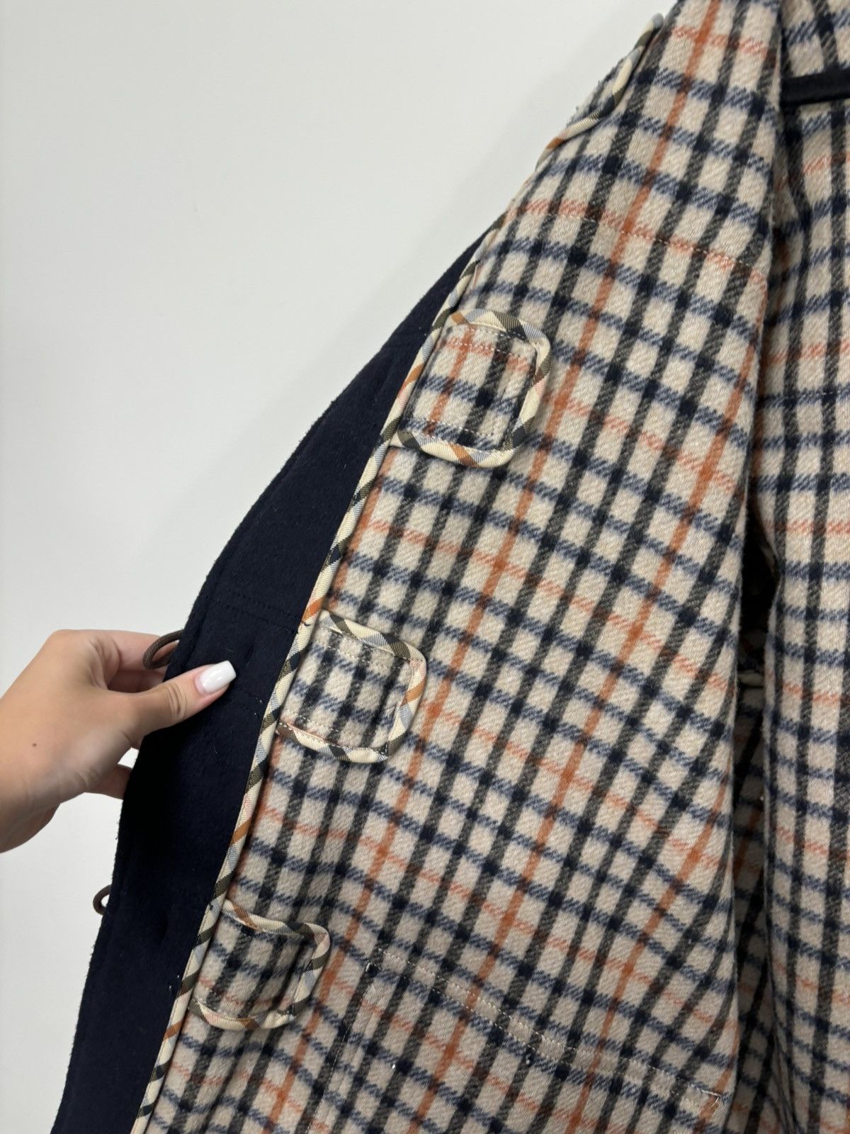 DAKS Daks London Men’s Navy Classic Wool Cashmere Duffle Coat Size US M / EU 48-50 / 2 - 18 Thumbnail