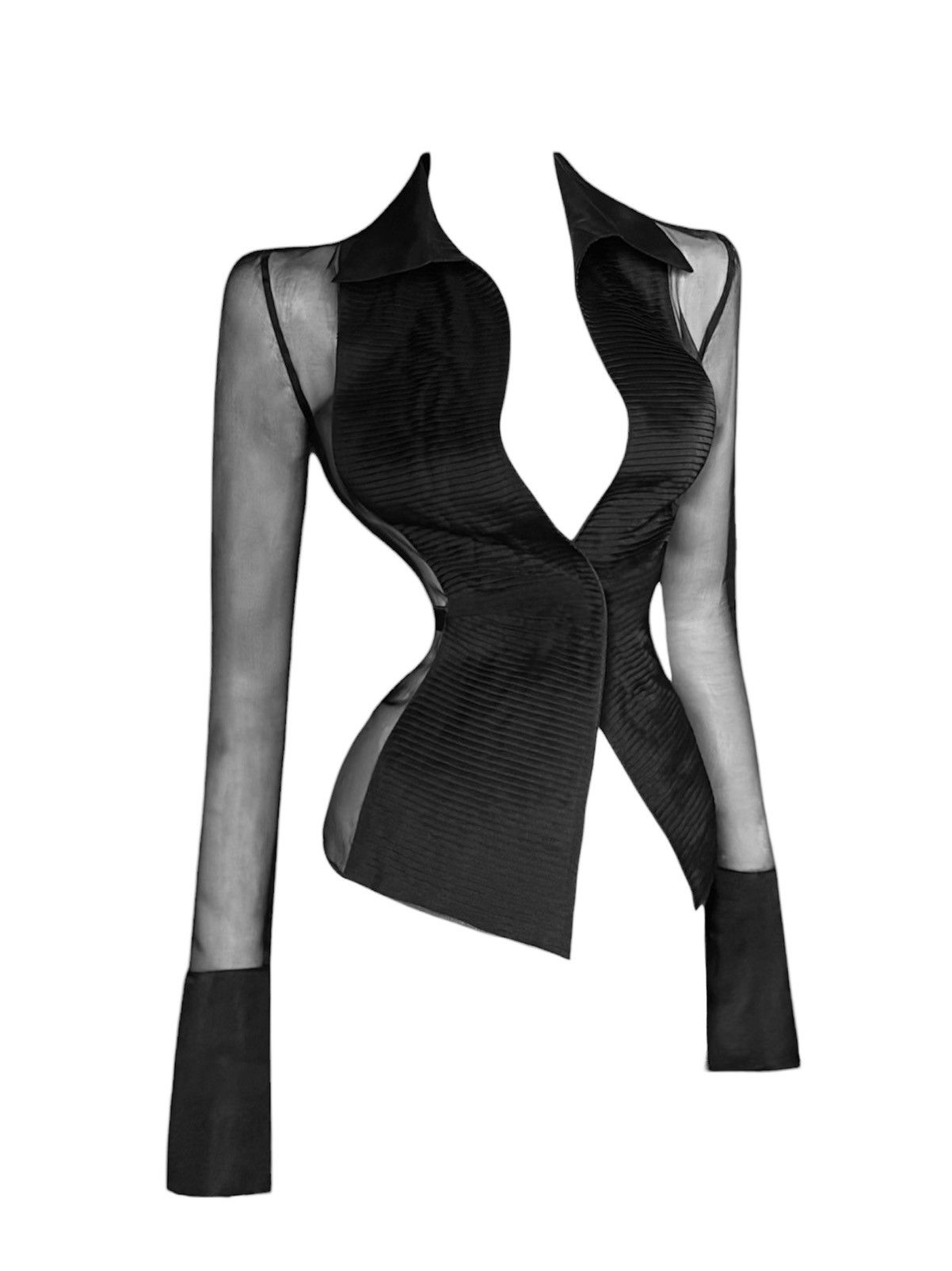 Gucci Runway Tom Ford for Gucci 2000’s silk black blouse Size M / US 6-8 / IT 42-44 - 1 Thumbnail