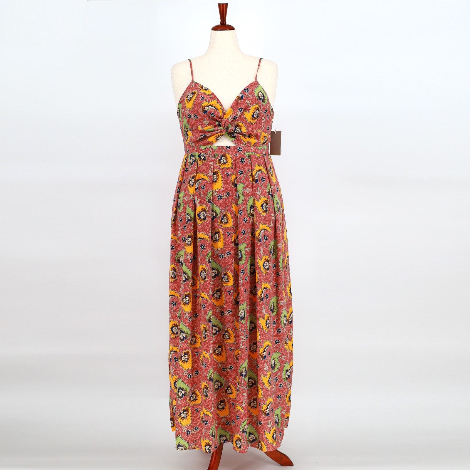 The Unbranded Brand Chelsea28 Women Paisley Satin Cutout Maxi Dress Size XL Size XL / US 12-14 / IT 48-50 - 3 Thumbnail