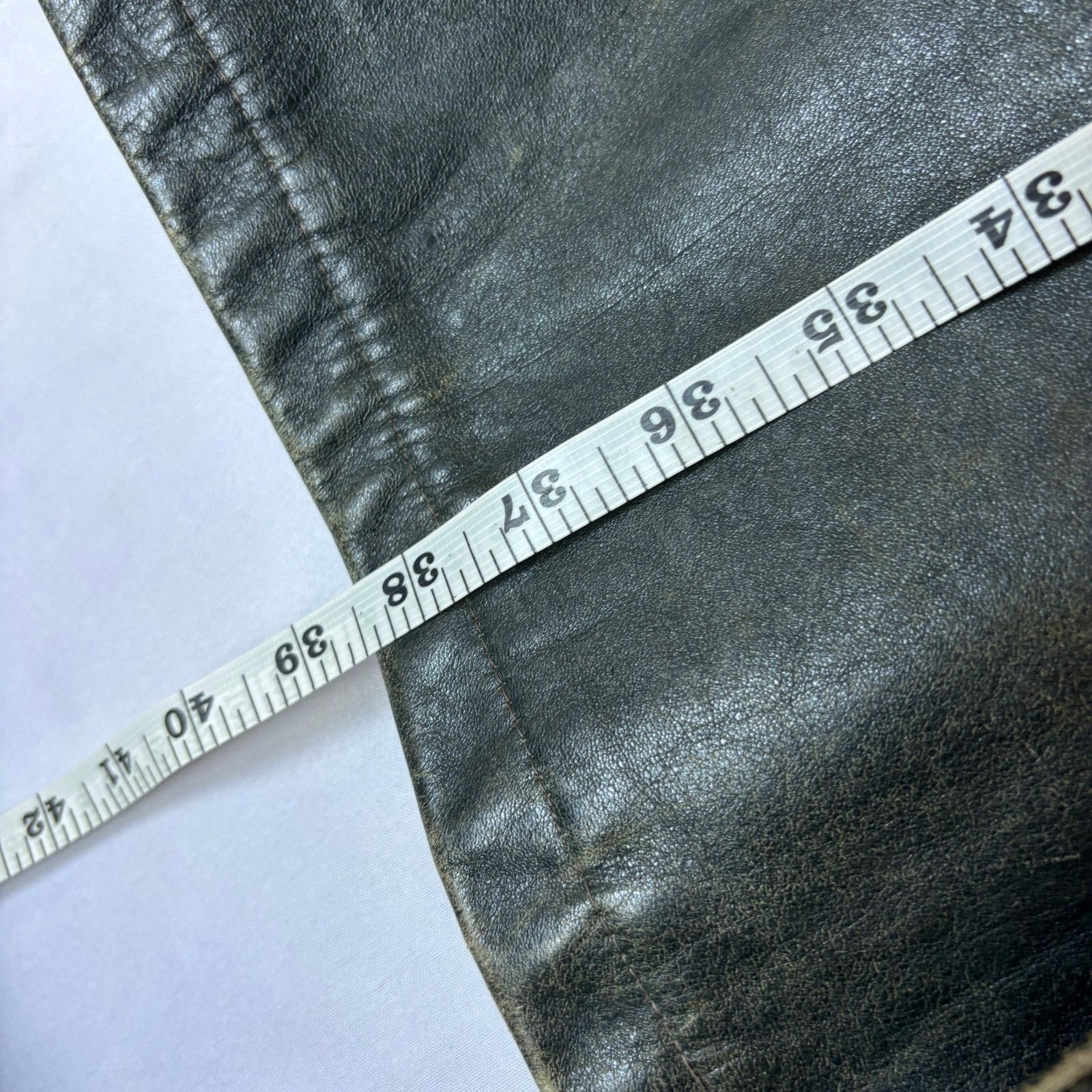 Vintage WWII 40s German Officer Horsehide Leather Moto Trench Coat Size US L / EU 52-54 / 3 - 13 Thumbnail