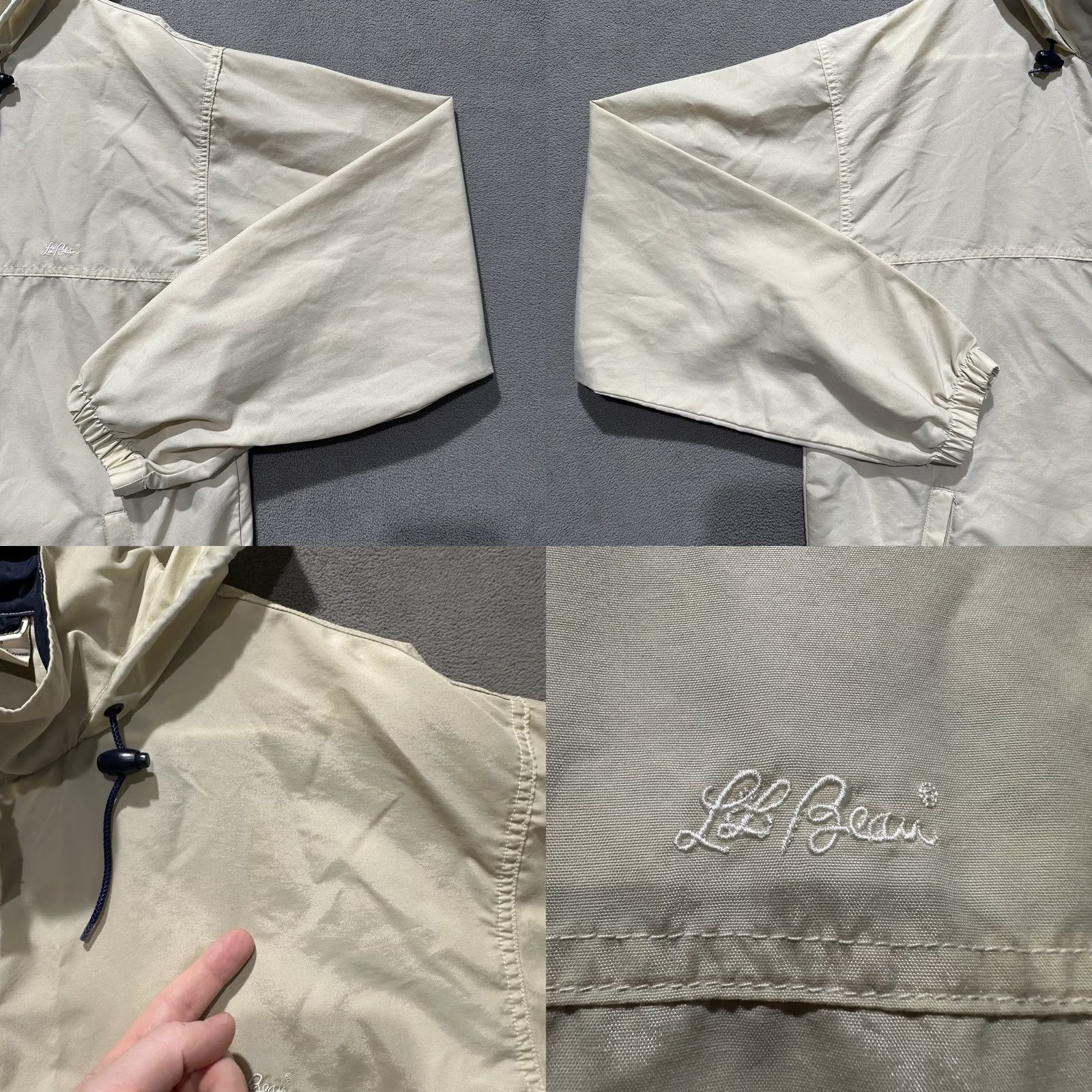 Vintage VINTAGE L.L. Bean Jacket Mens M Beige Windbreaker Hooded Full Zip 90s Windproof, All Seasons, Hiking, 90s, Regular Mens, Beige Jacket Size US M / EU 48-50 / 2 - 8 Thumbnail