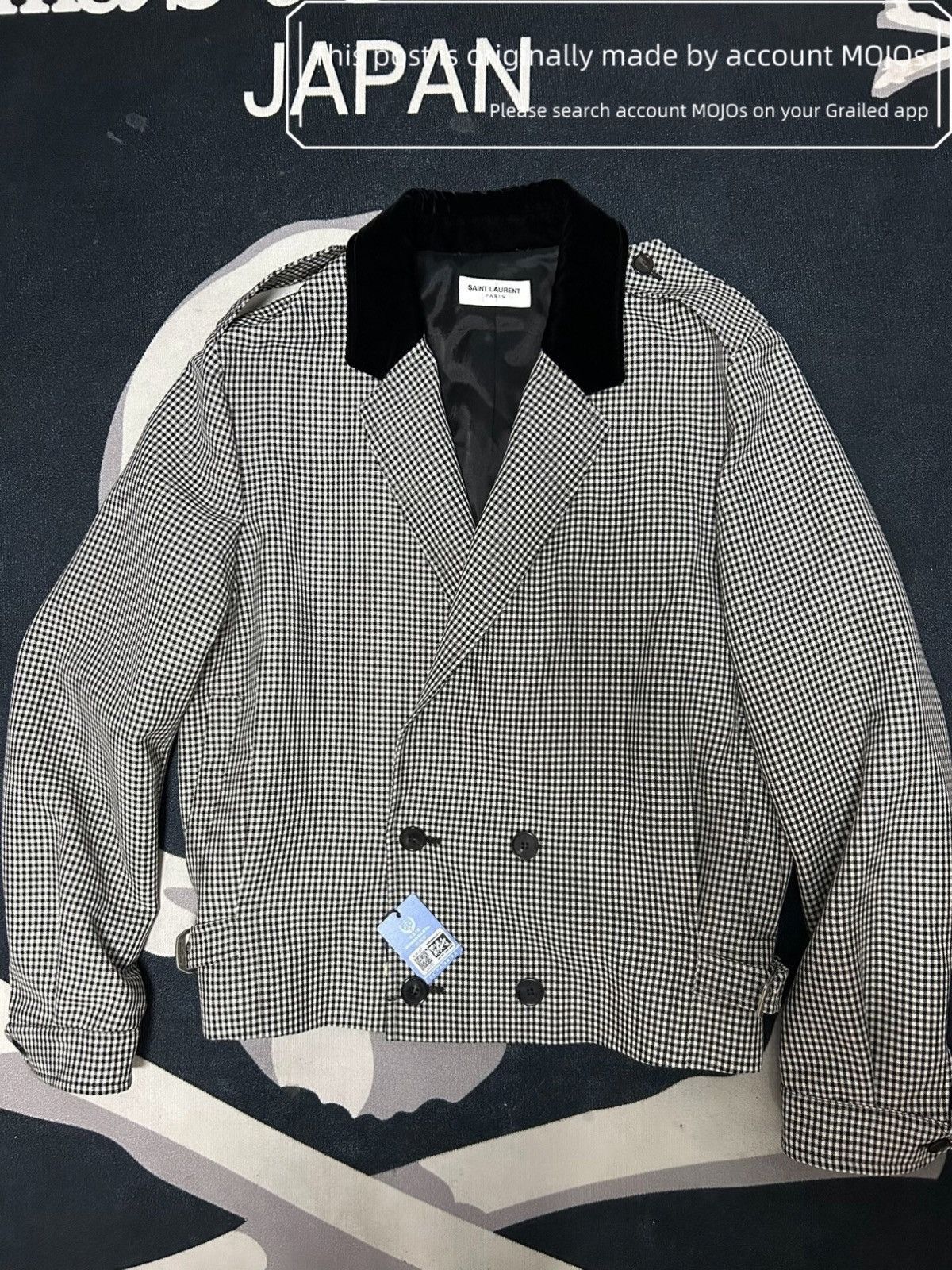 Saint Laurent Paris Sz 50 Saint Laurent Paris Black & White Plaid Jacket mojos11 Size US M / EU 48-50 / 2 - 1 Thumbnail