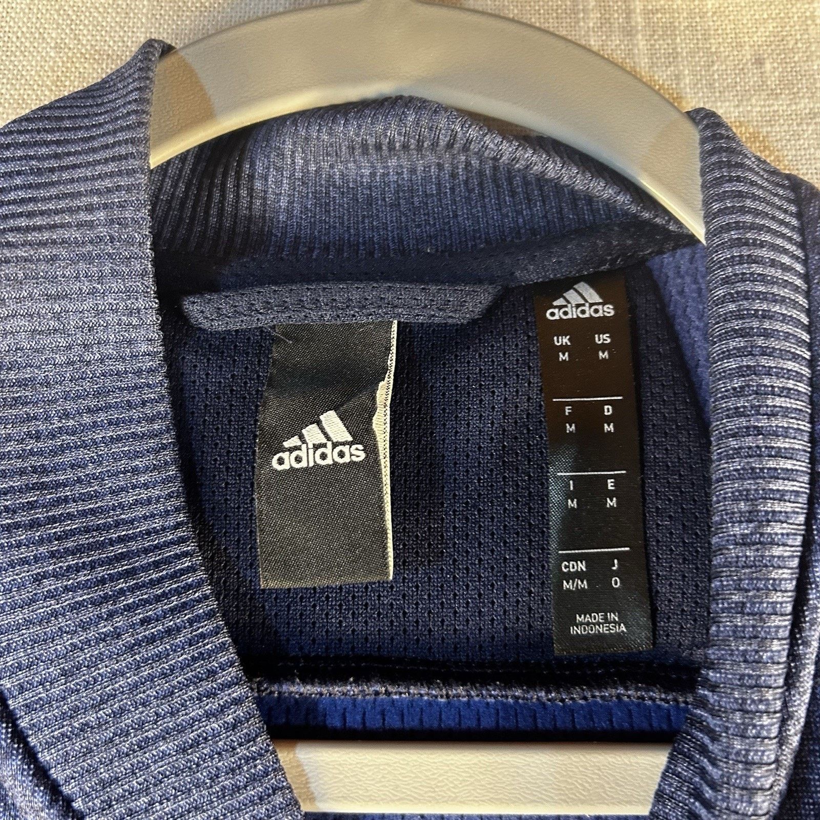 Adidas ADIDAS M Mens Blue Front Pocket Sweatshirt FullZip Climawa Size US M / EU 48-50 / 2 - 3 Thumbnail