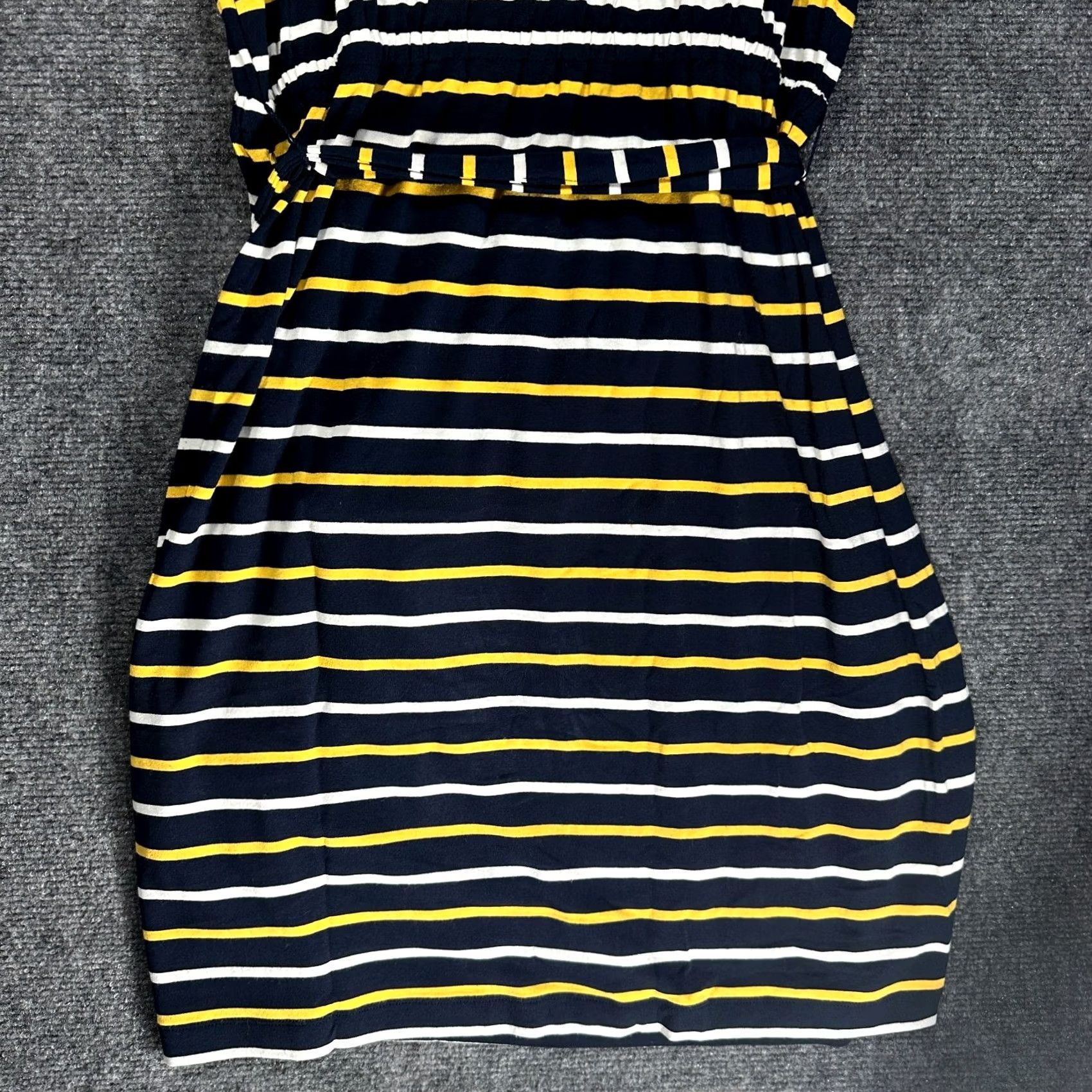 Banana Republic Banana Republic Womens Medium Blue Yellow Stripe T Shirt Dress Stretch Tie Belt Size M / US 6-8 / IT 42-44 - 8 Thumbnail