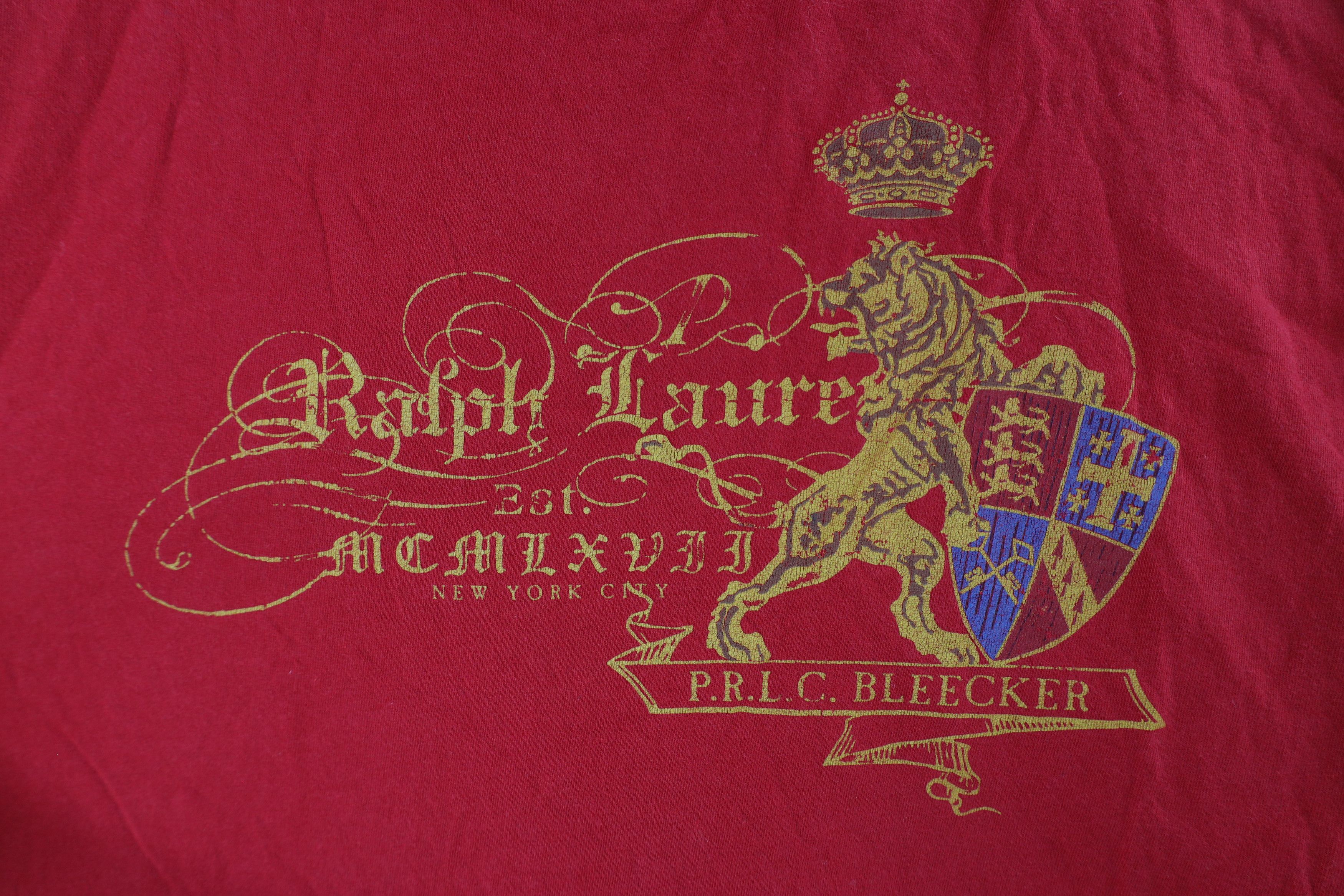 Ralph Lauren × Vintage Vintage 90s Ralph Lauren Spell Out Lion Crest T-Shirt Red Size US S / EU 44-46 / 1 - 4 Thumbnail