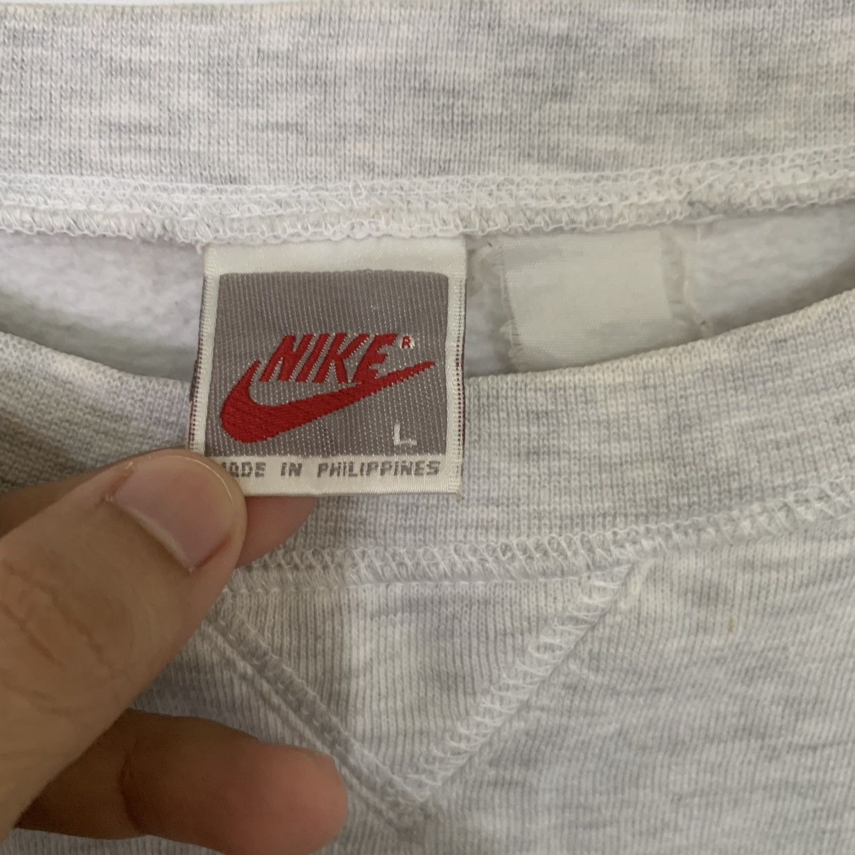 Nike × Vintage Vintage Nike Swoosh Big Logo Rare Sweatshirt 90s Size US L / EU 52-54 / 3 - 4 Thumbnail