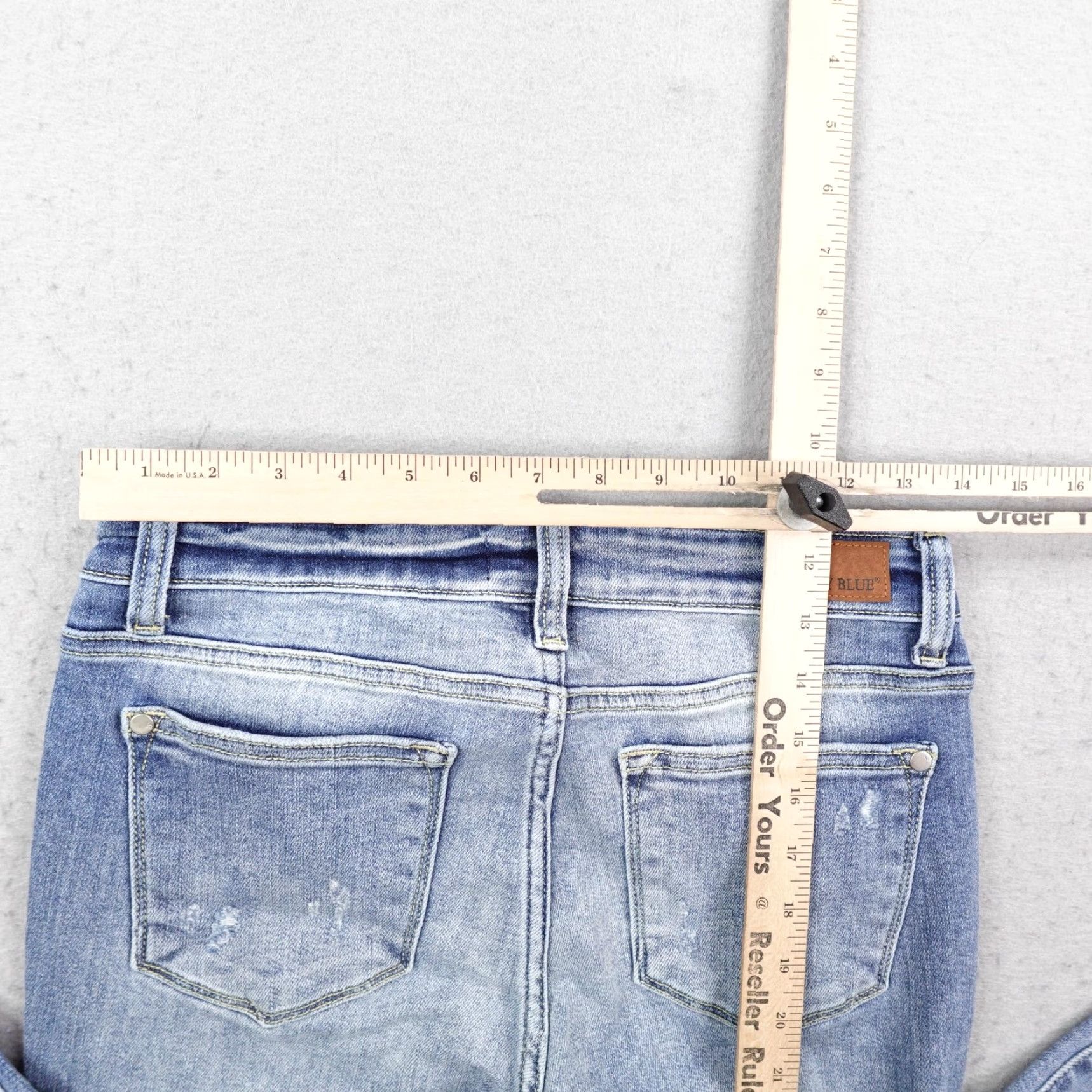 Denime Judy Blue Jeans Women Light Wash Skinny Stretch Denim Distressed Pockets Zipper Button 7/28 Regular 28 in Cotton Blend Slim Vintage: No Size 28" / US 6 / IT 42 - 7 Thumbnail